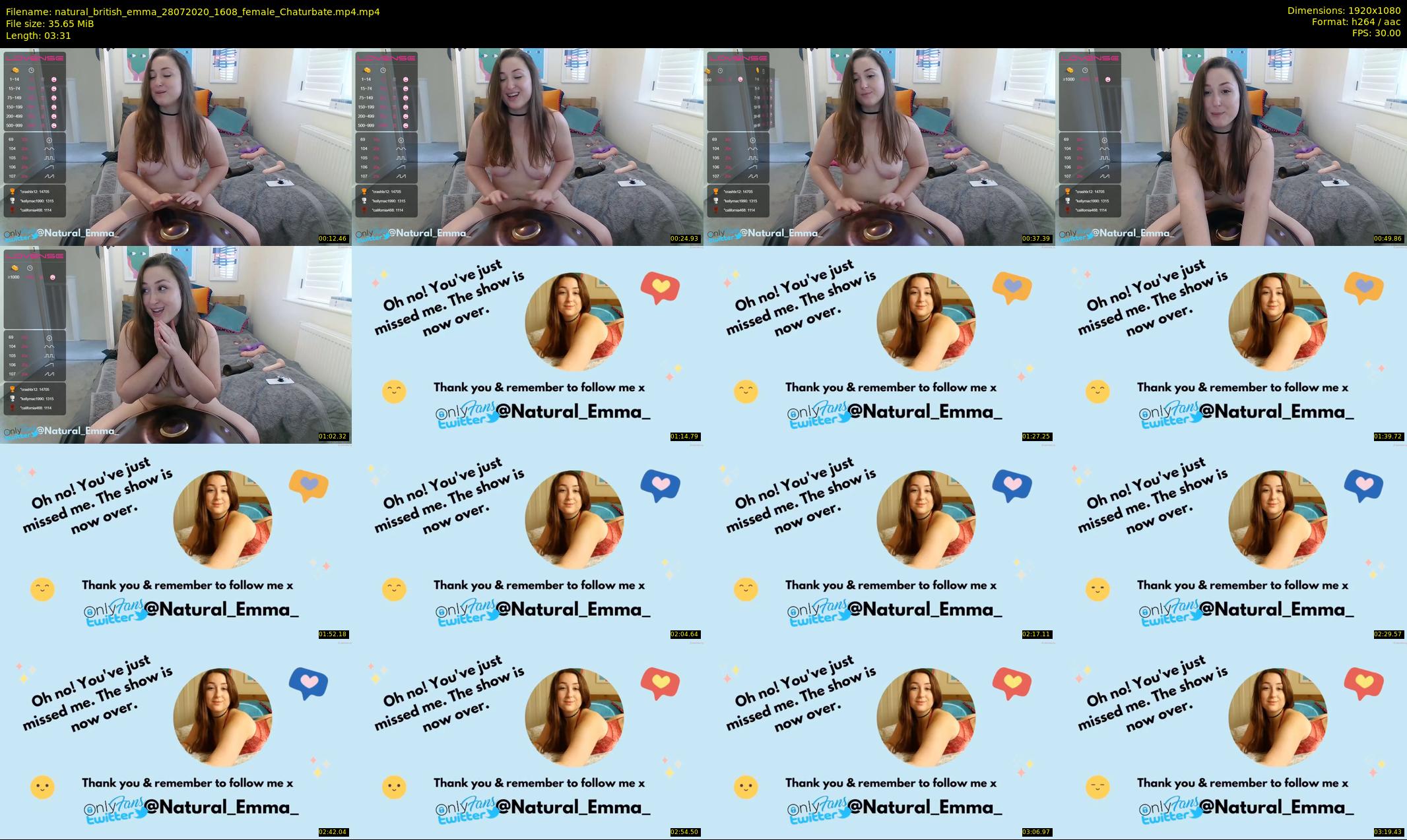 natural_british_emma — 4 minute Chaturbate female cam show recording, 1080p, Jul 28, 2020