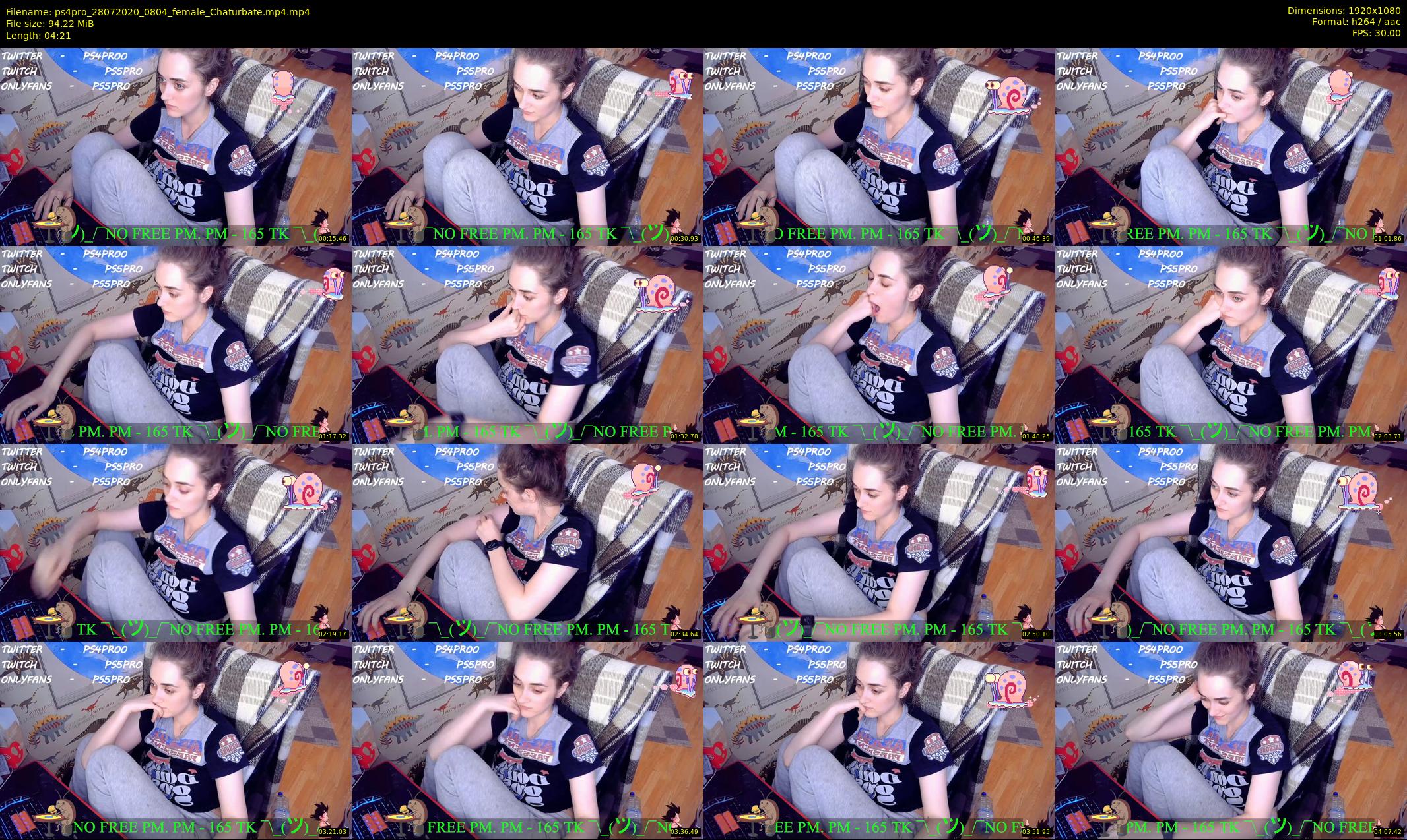 ps4pro — 5 minute Chaturbate female cam show recording, 1080p, Jul 28, 2020