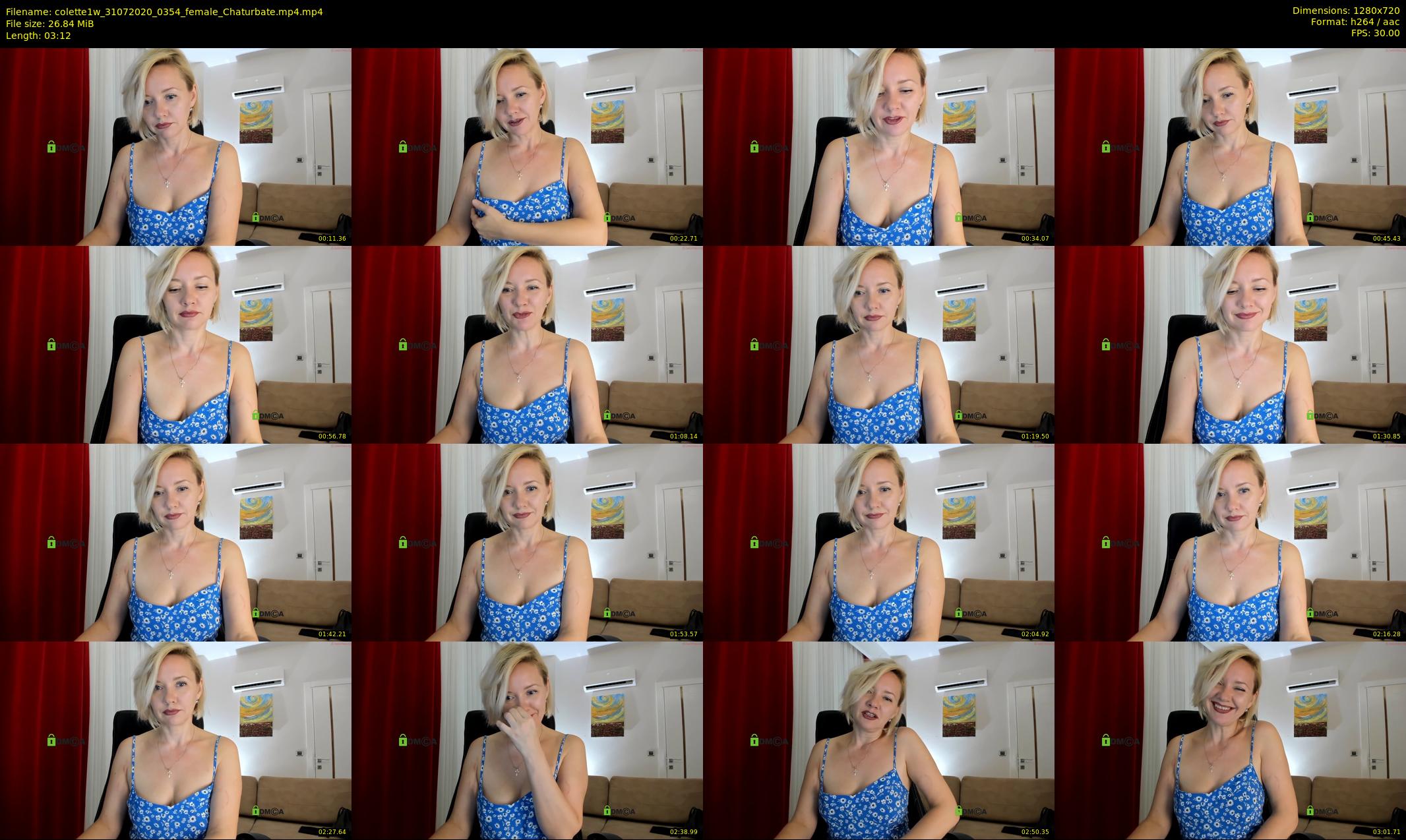 colette1w — 4 minute Chaturbate female cam show recording, 720p, Jul 31, 2020