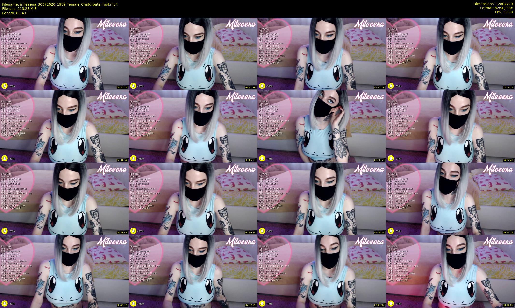 mileeena — 9 minute Chaturbate female cam show recording, 720p, Jul 30, 2020