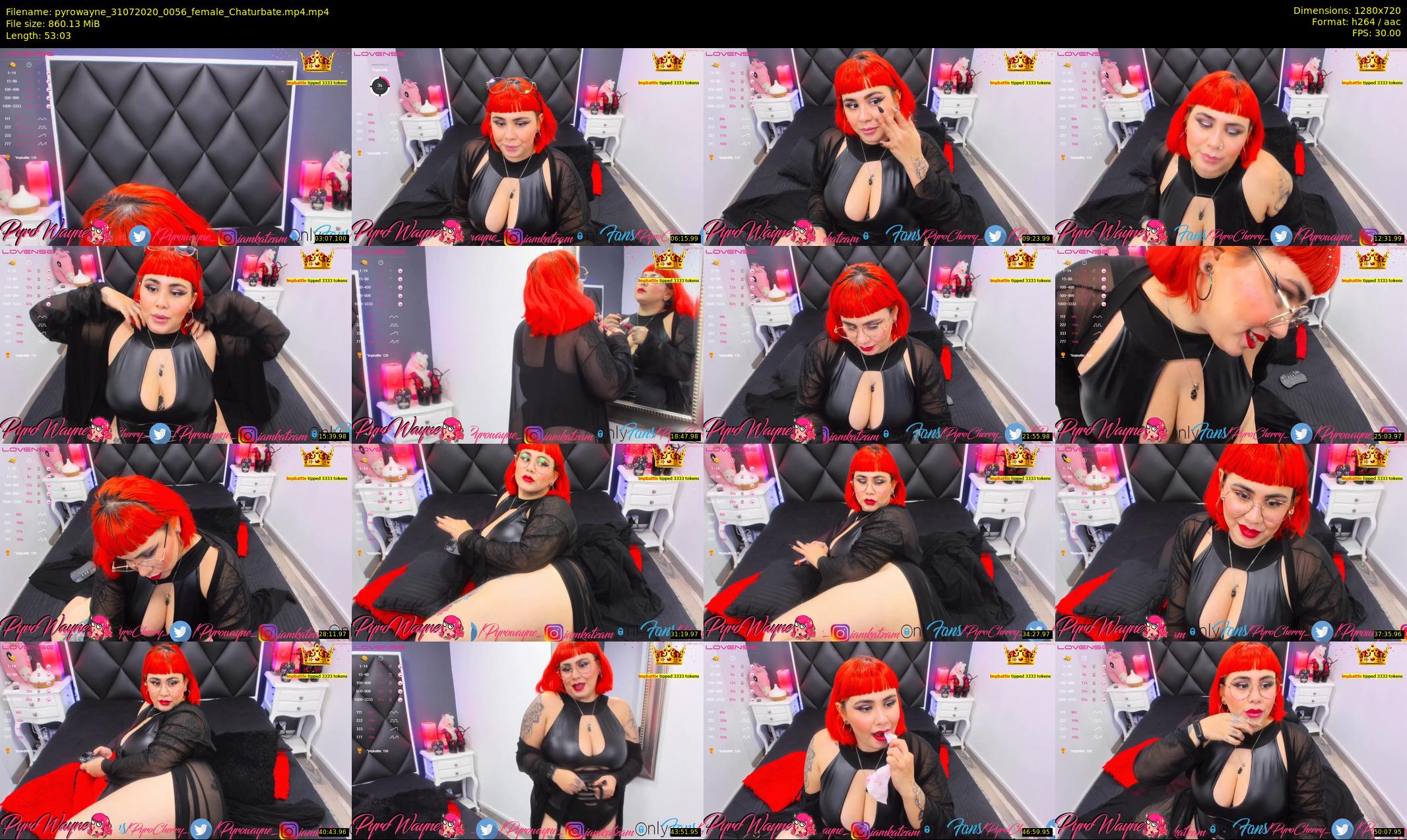 pyrowayne — 54 minute Chaturbate female cam show recording, 720p, Jul 31, 2020