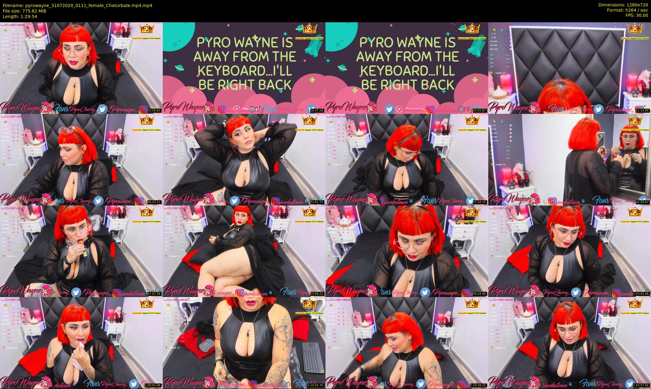 pyrowayne — 90 minute Chaturbate female cam show recording, 720p, Jul 31, 2020