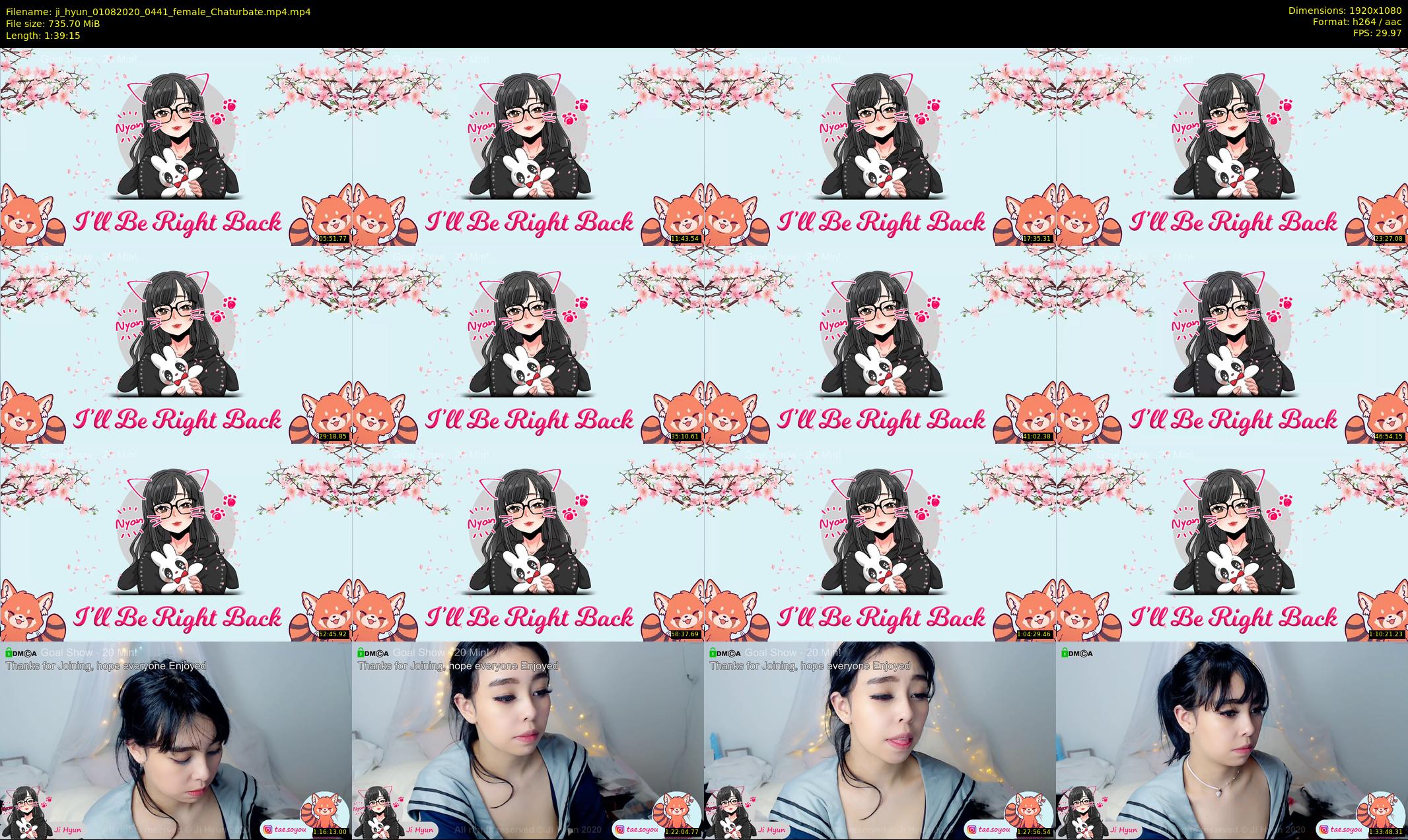 ji_hyun — 100 minute Chaturbate female cam show recording, 1080p, Aug 1, 2020
