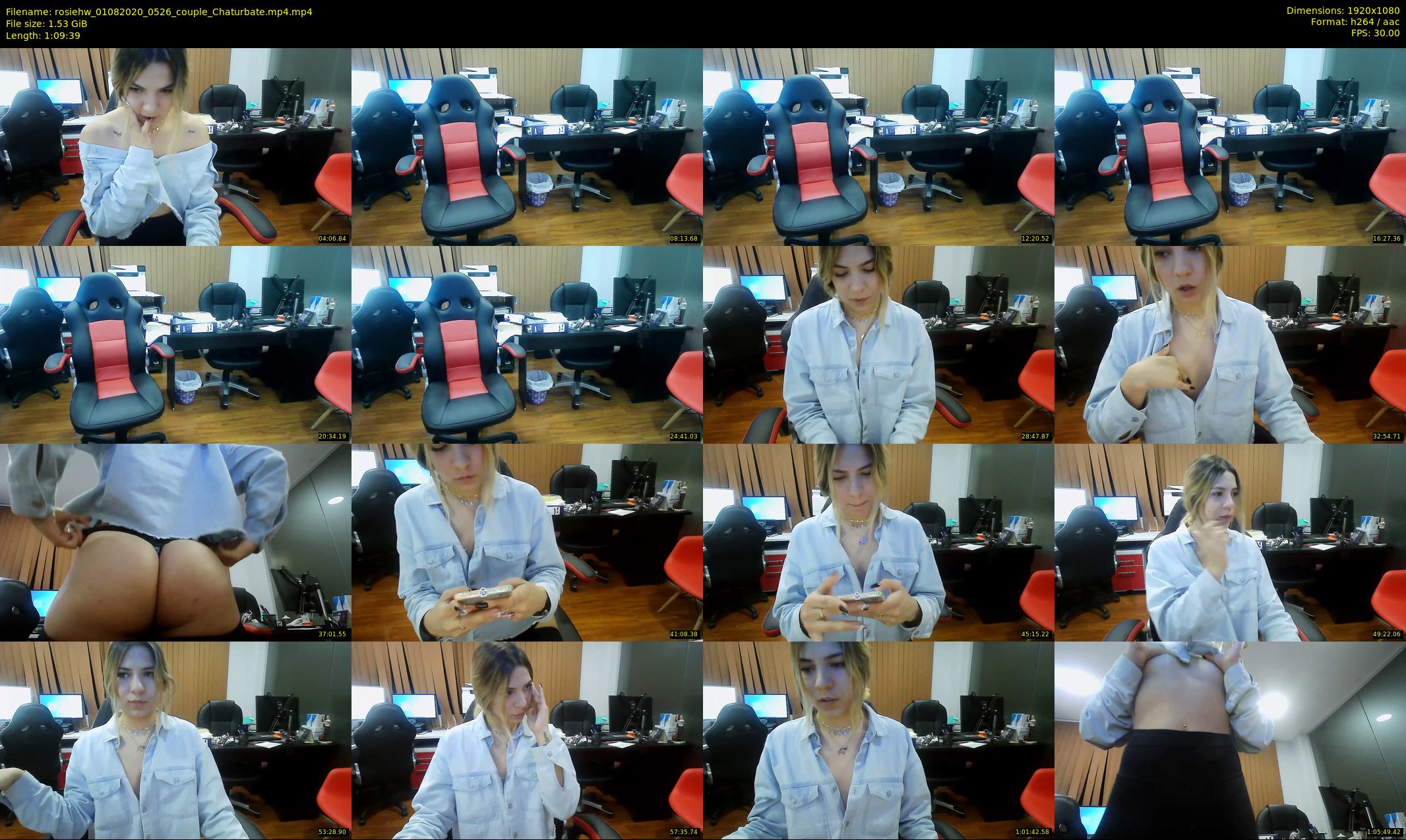 rosiehw — 70 minute Chaturbate couple cam show recording, 1080p, Aug 1, 2020
