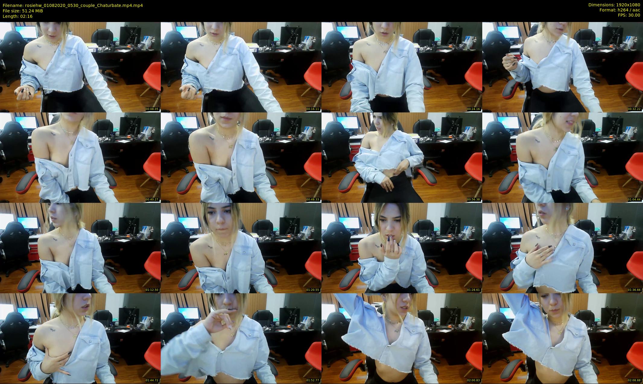 rosiehw — 3 minute Chaturbate couple cam show recording, 1080p, Aug 1, 2020