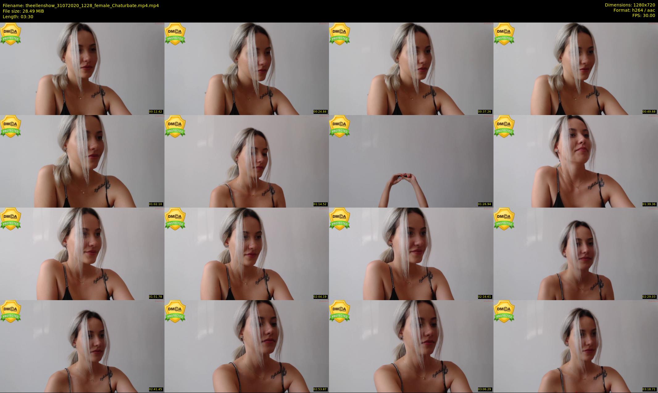 theellenshow — 4 minute Chaturbate female cam show recording, 720p, Jul 31, 2020