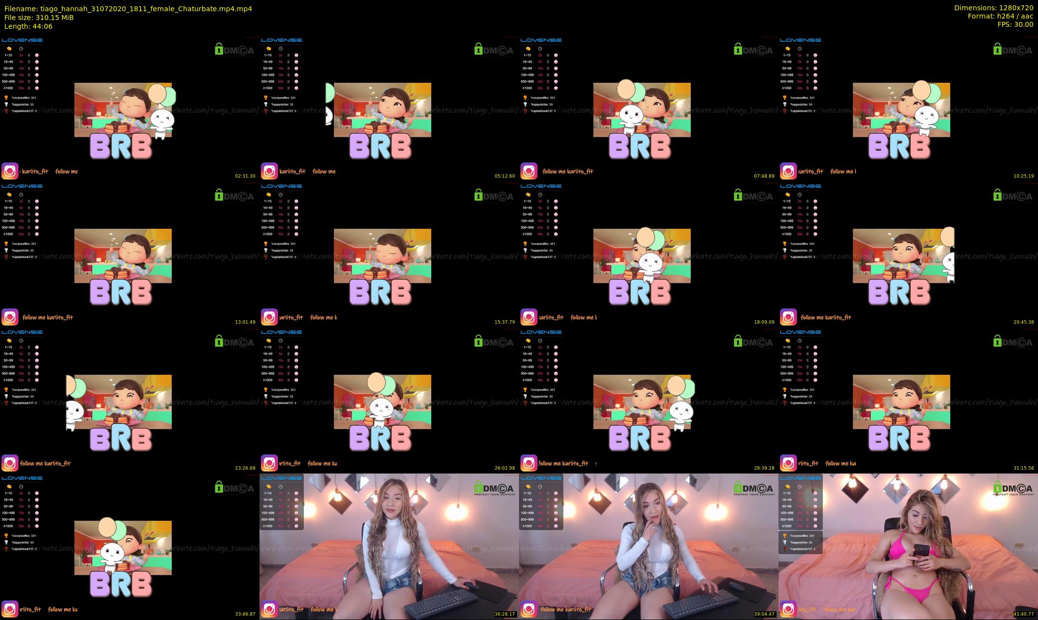 tiago_hannah — 45 minute Chaturbate couple cam show recording, 720p, Jul 31, 2020