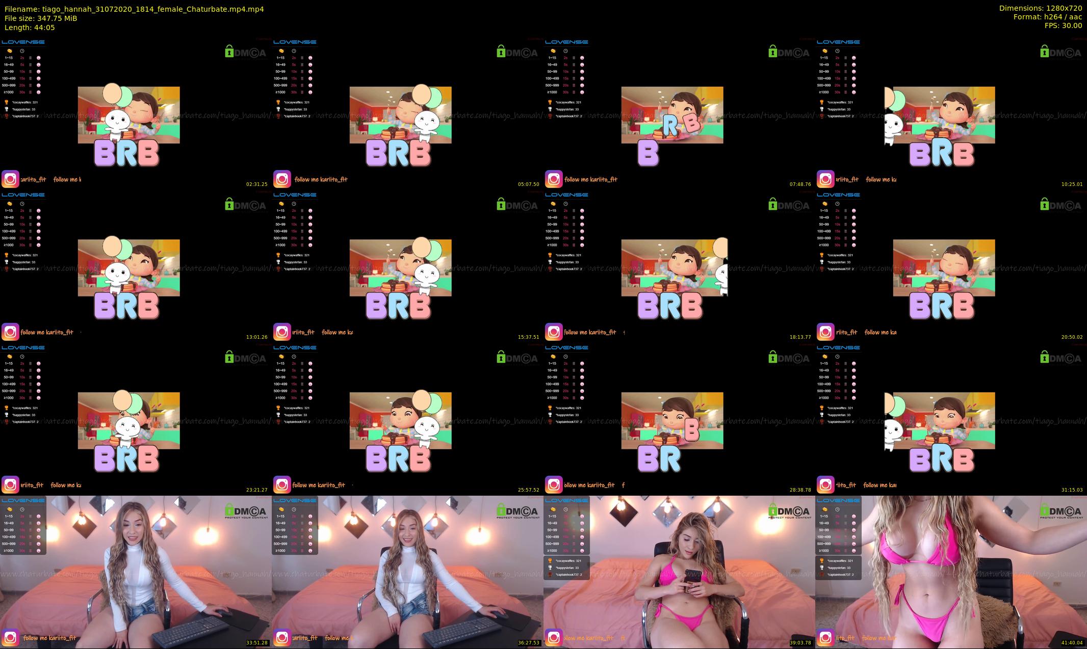 tiago_hannah — 45 minute Chaturbate couple cam show recording, 720p, Jul 31, 2020