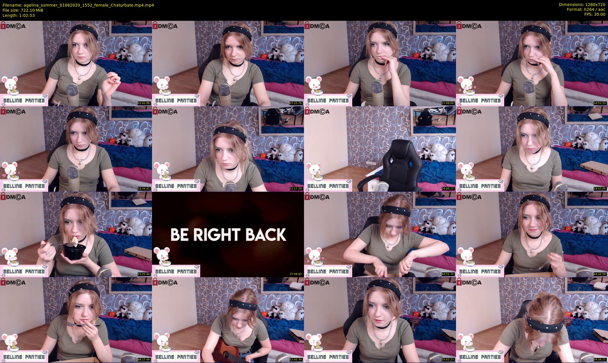 agelina_summer — 63 minute Chaturbate female cam show recording, 720p, Aug 1, 2020