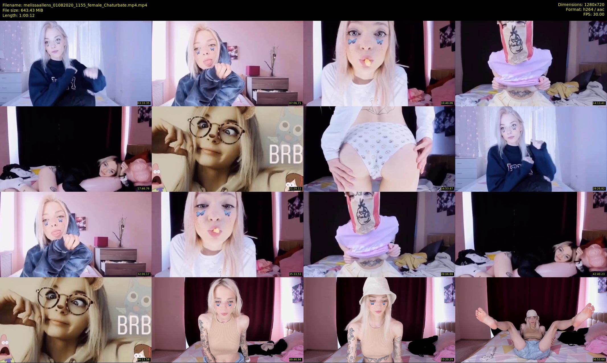 melissaallens — 61 minute Chaturbate female cam show recording, 720p, Aug 1, 2020