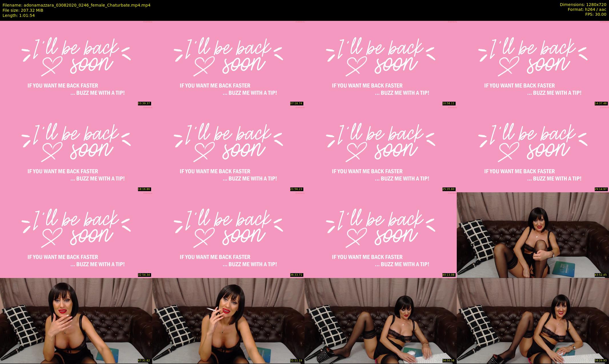 adonamazzara — 62 minute Chaturbate female cam show recording, 720p, Aug 3, 2020