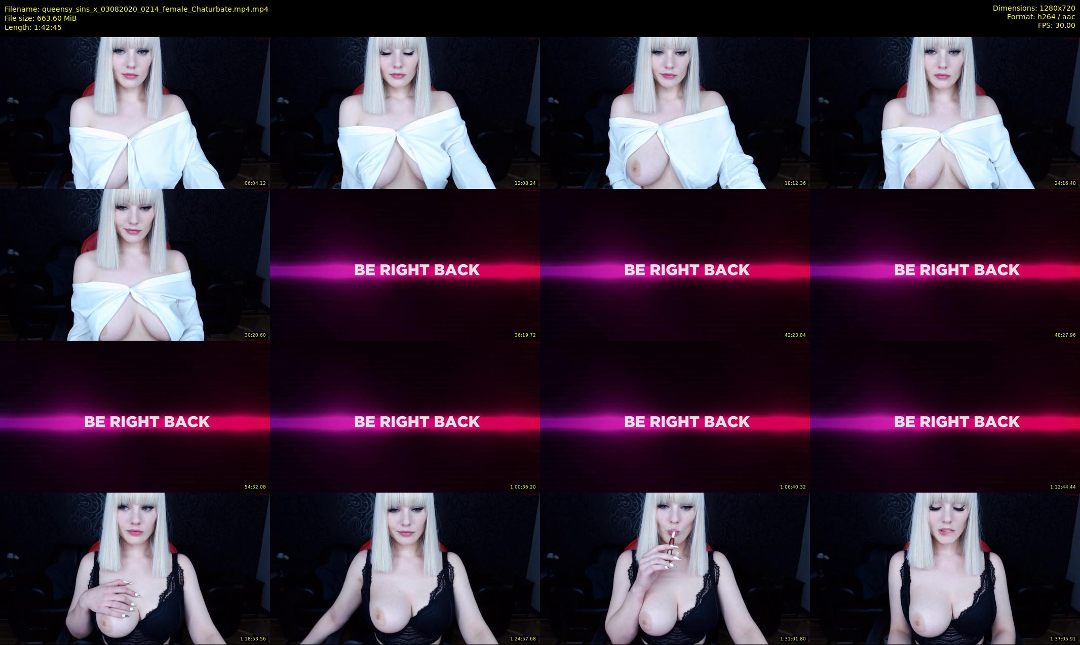 queensy_sins_x — 103 minute Chaturbate female cam show recording, 720p, Aug 3, 2020