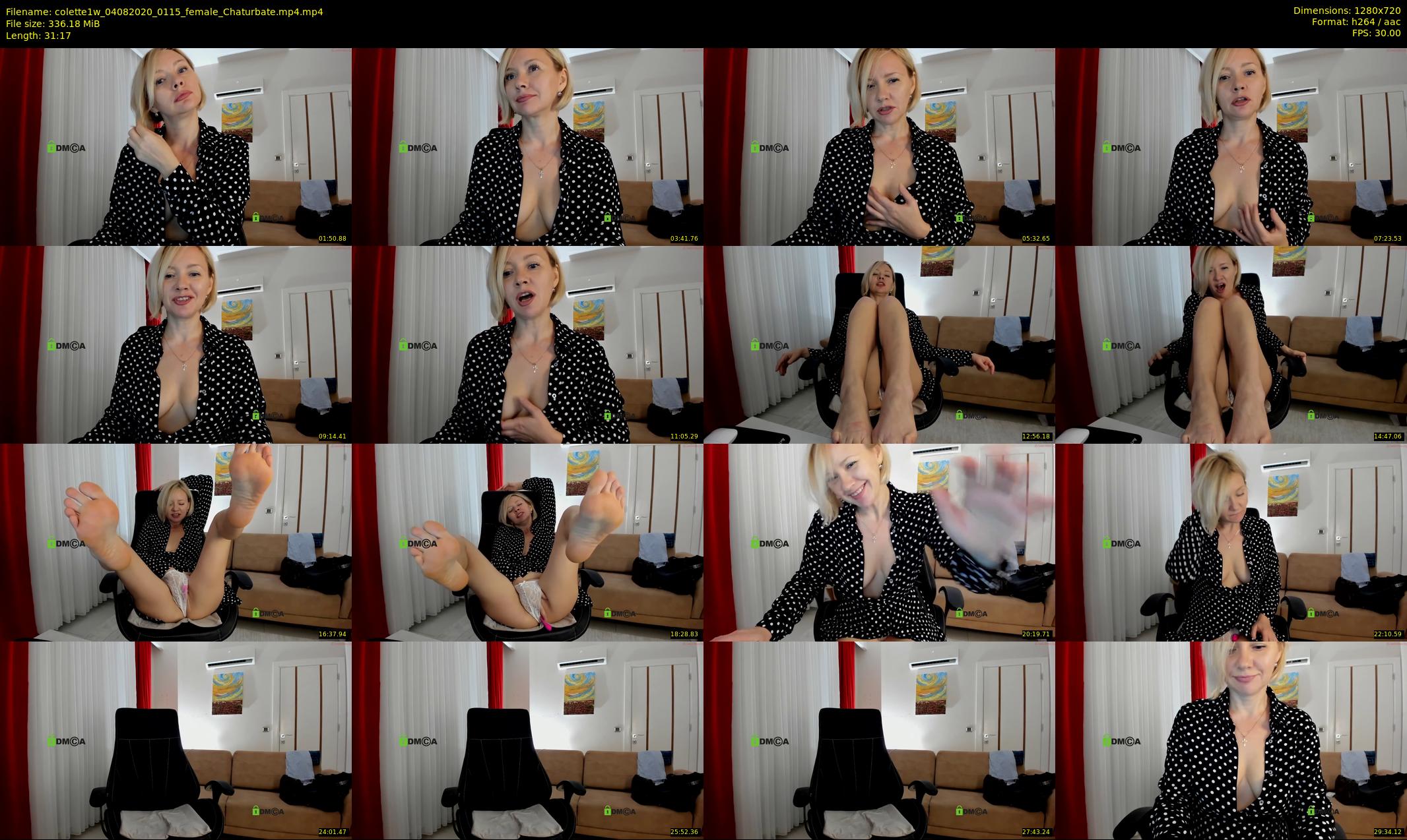 colette1w — 32 minute Chaturbate female cam show recording, 720p, Aug 4, 2020