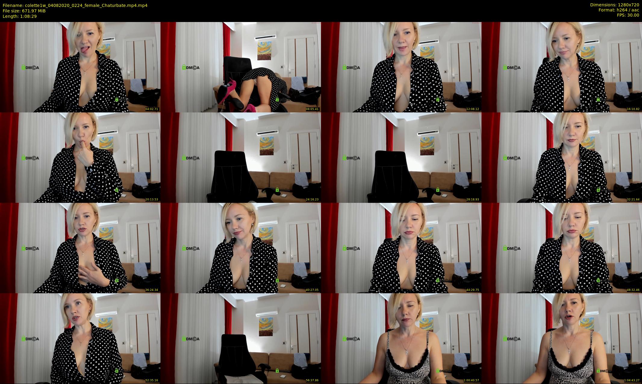 colette1w — 69 minute Chaturbate female cam show recording, 720p, Aug 4, 2020