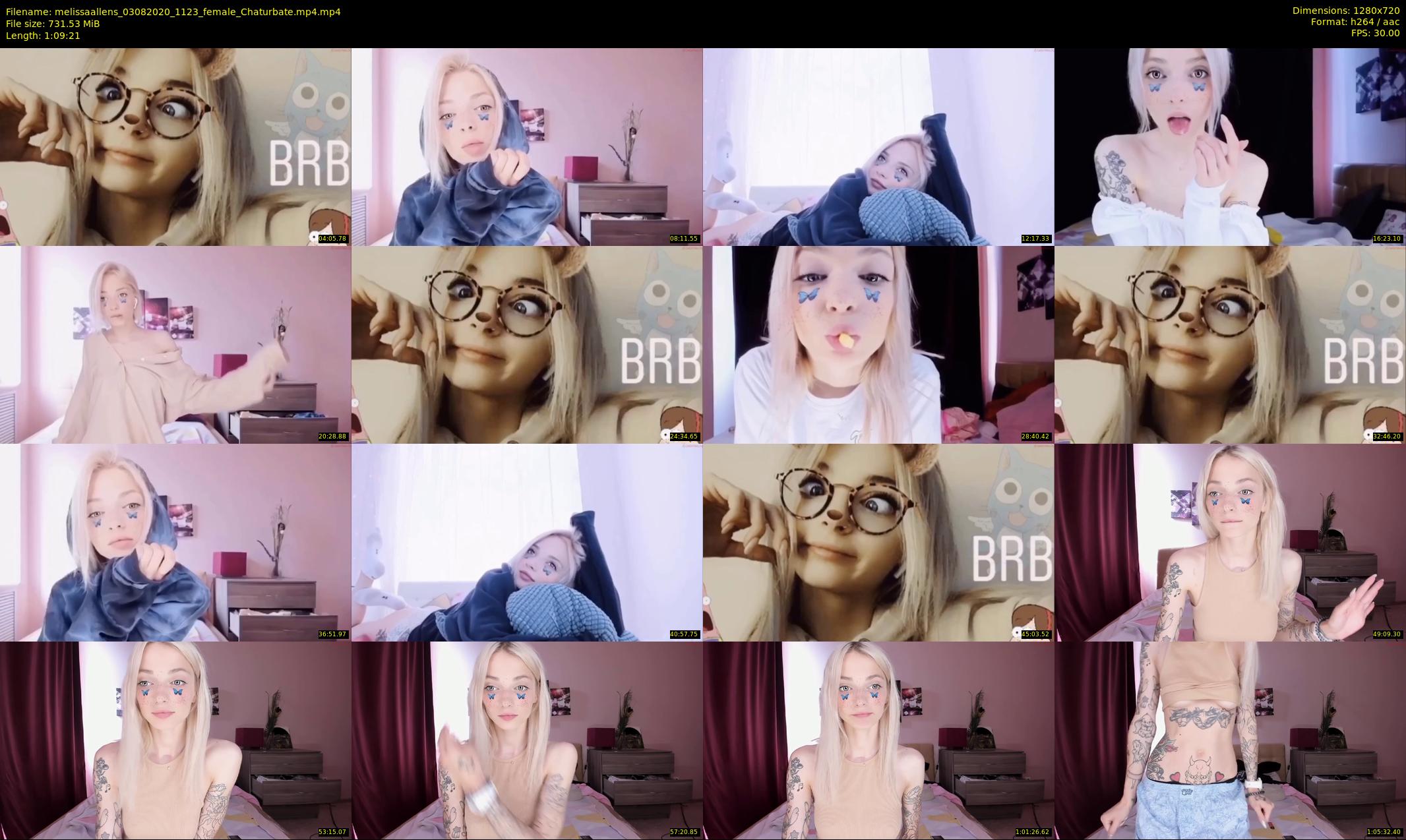 melissaallens — 70 minute Chaturbate female cam show recording, 720p, Aug 3, 2020