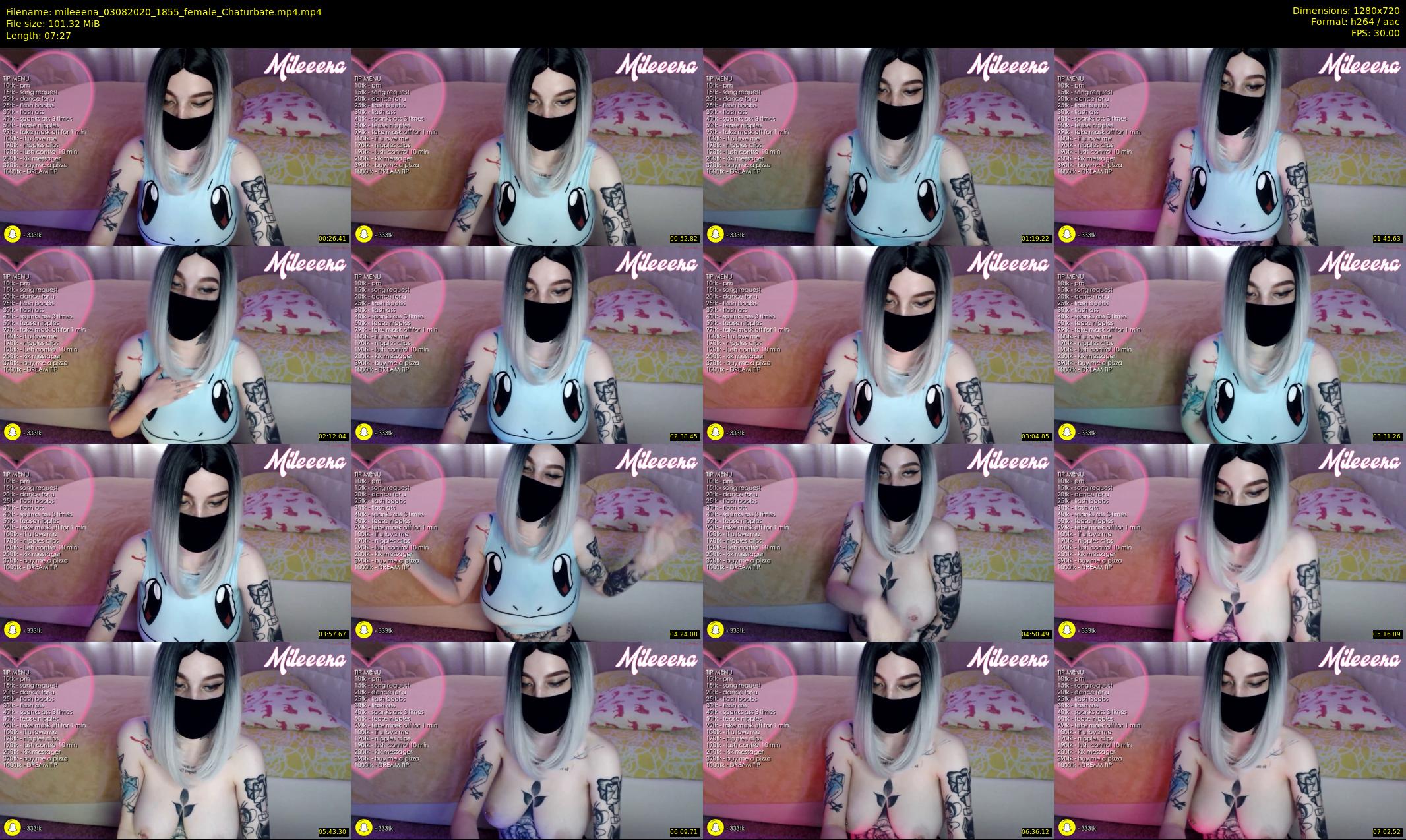 mileeena — 8 minute Chaturbate female cam show recording, 720p, Aug 3, 2020