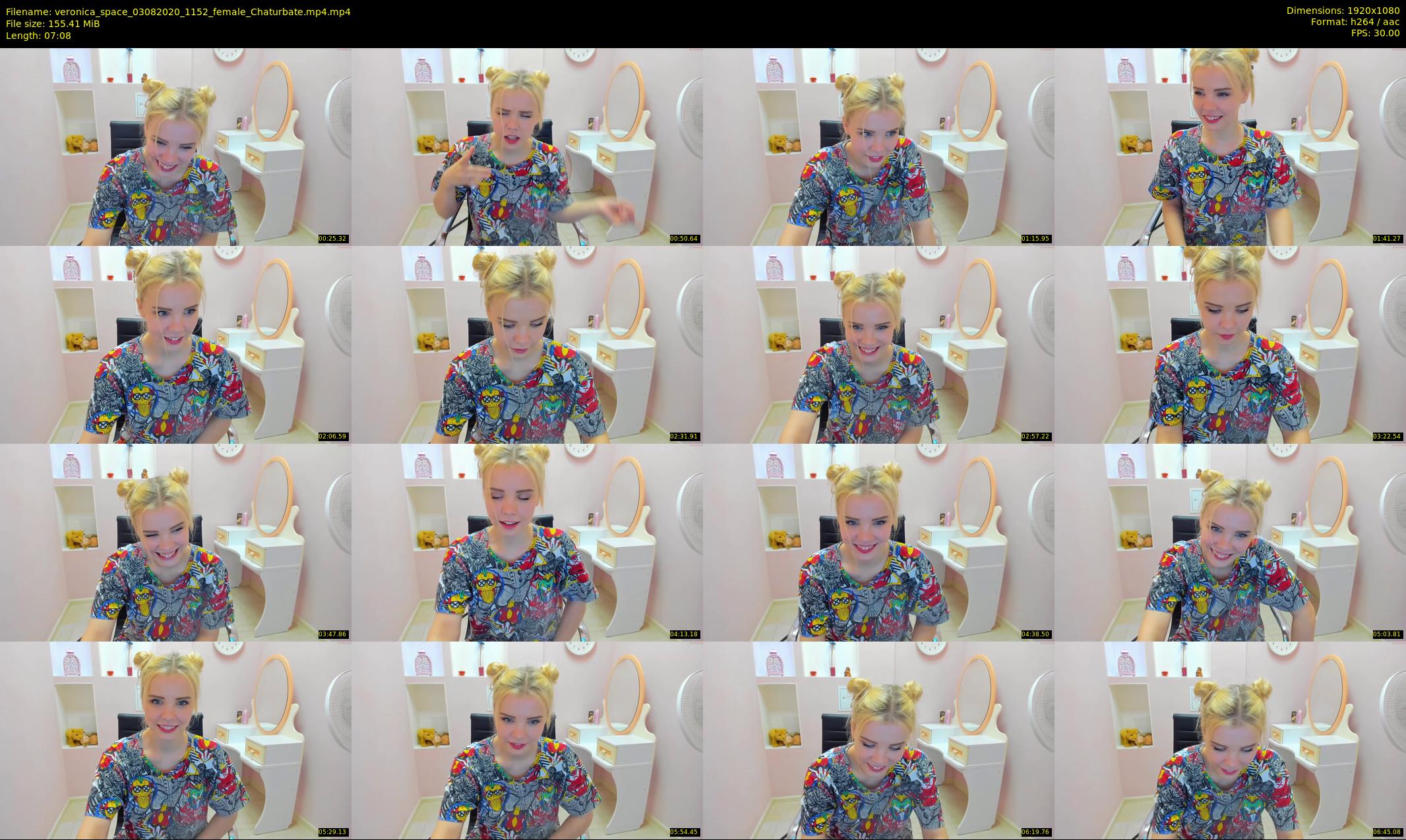 veronica_space — 8 minute Chaturbate female cam show recording, 1080p, Aug 3, 2020