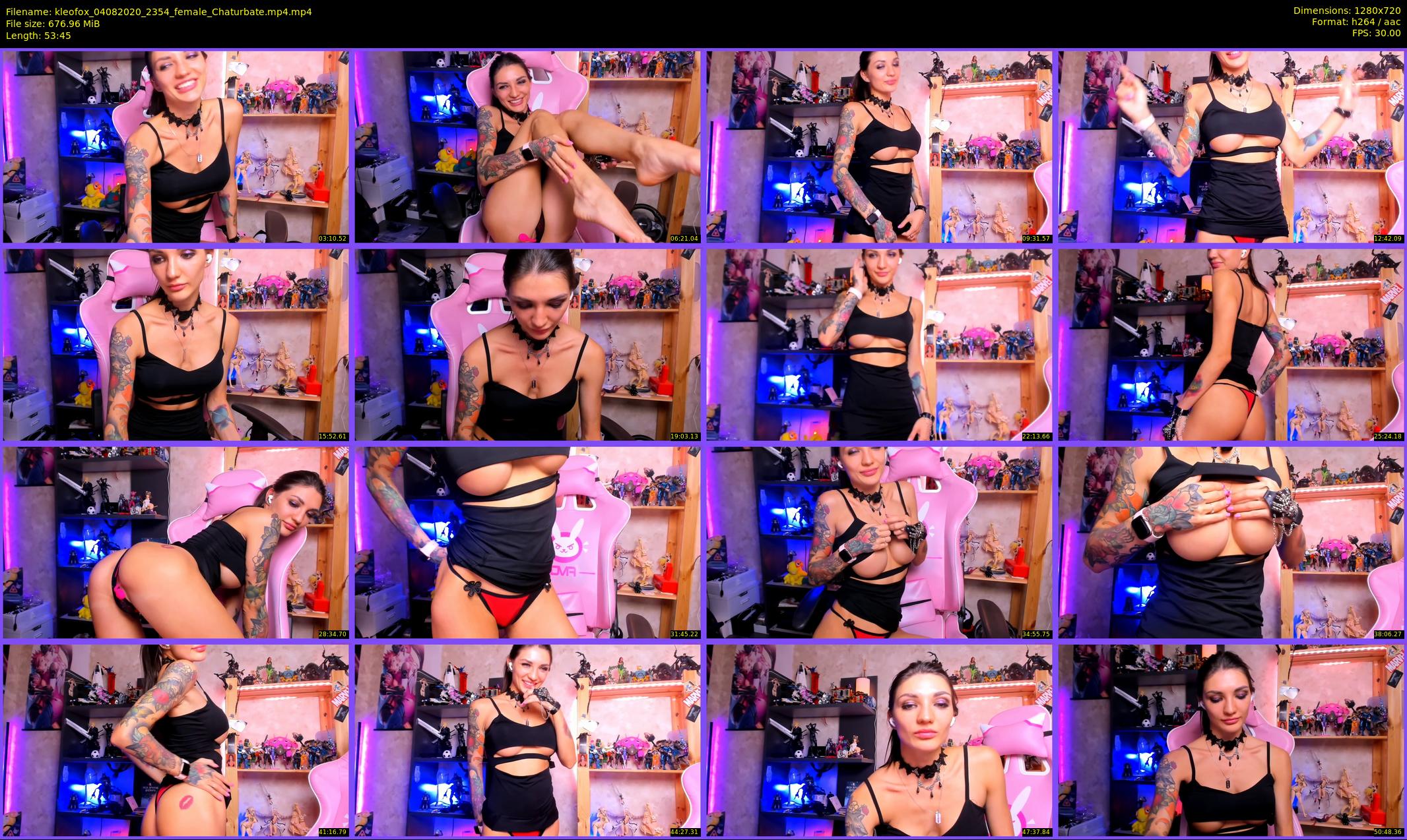 kleofox — 54 minute Chaturbate female cam show recording, 720p, Aug 4, 2020