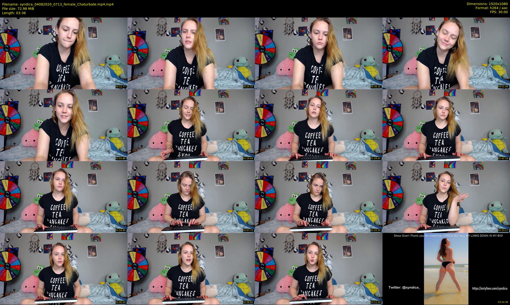 syndica — 4 minute Chaturbate female cam show recording, 1080p, Aug 4, 2020