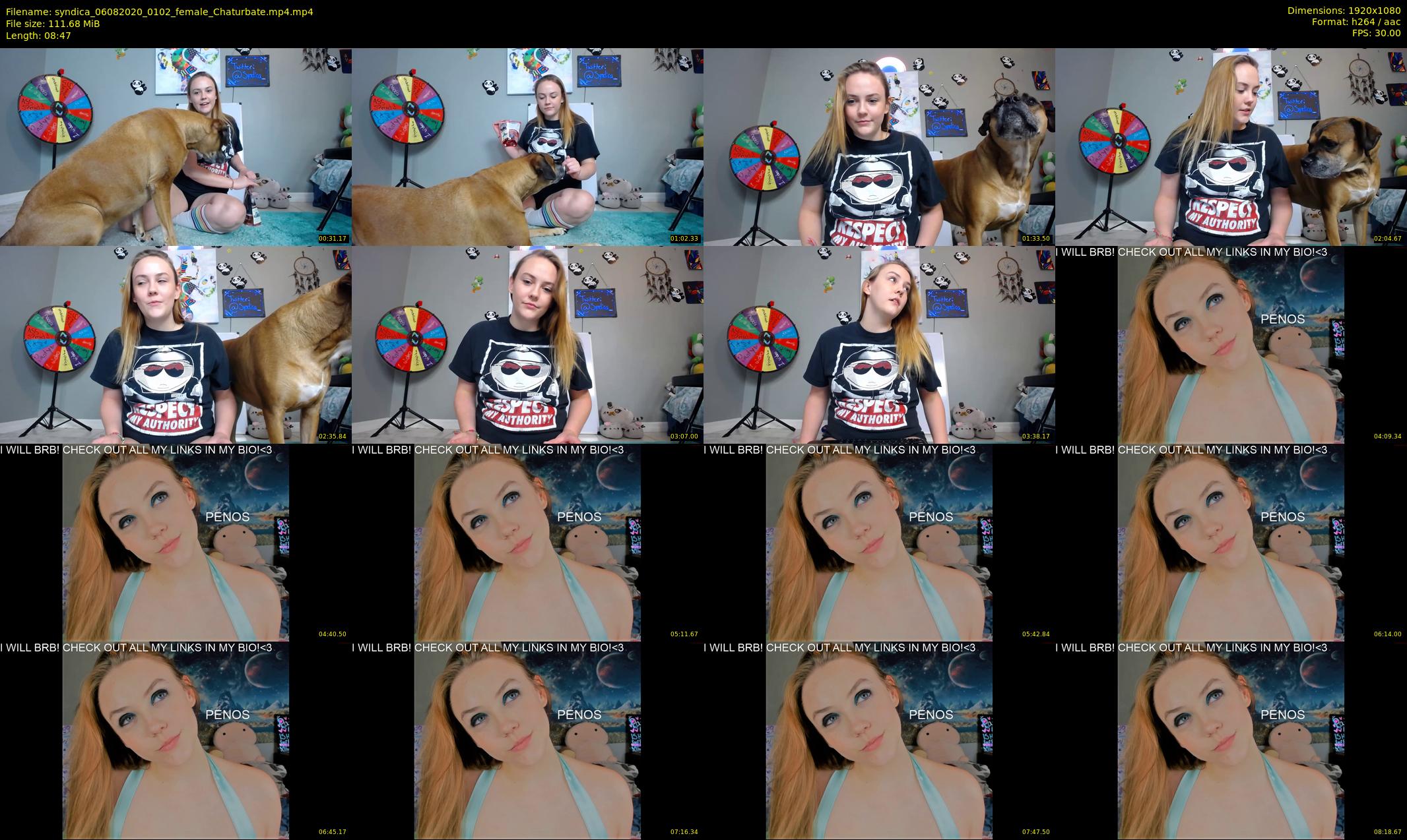 syndica — 9 minute Chaturbate female cam show recording, 1080p, Aug 6, 2020