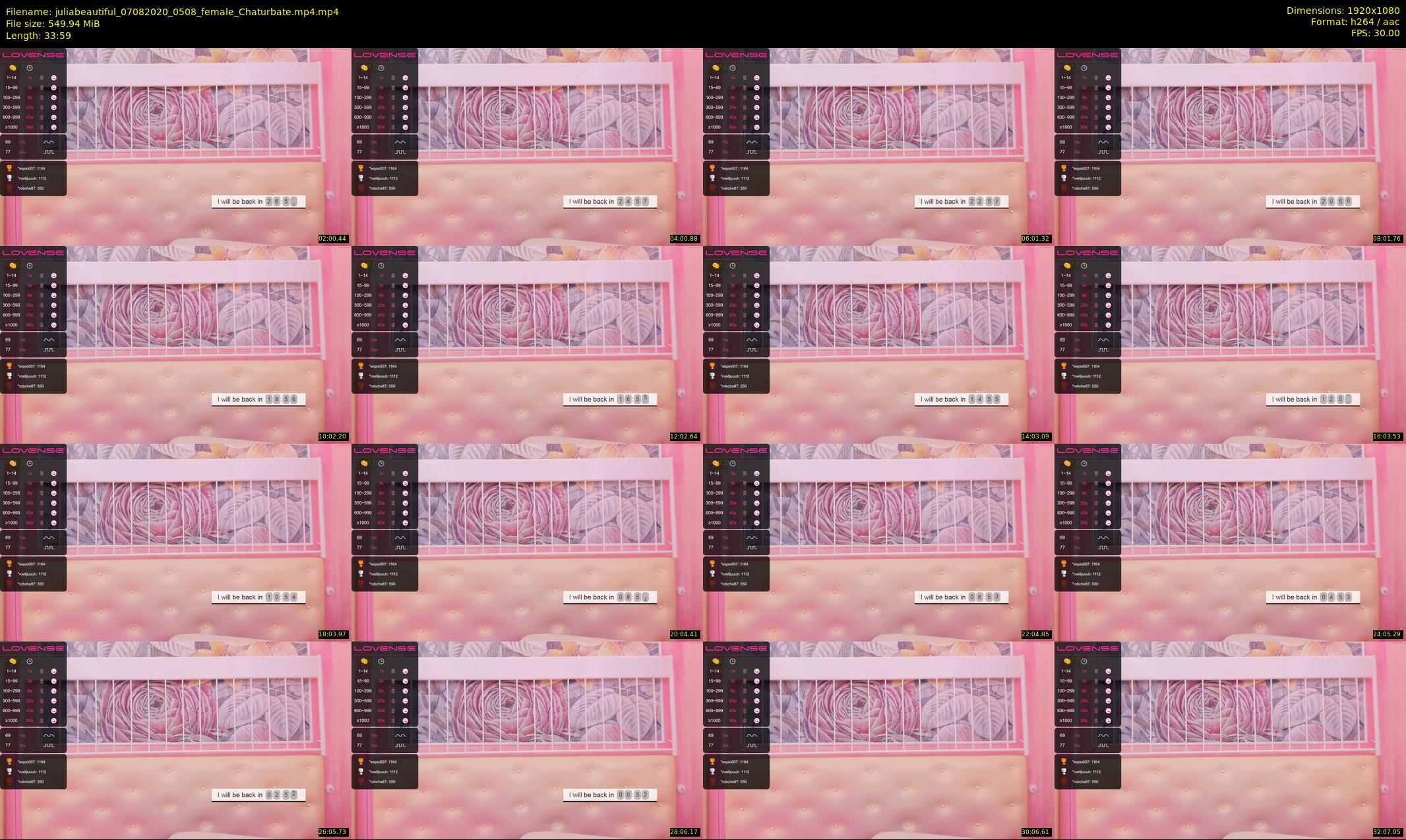 juliabeautiful — 34 minute Chaturbate female cam show recording, 1080p, Aug 7, 2020