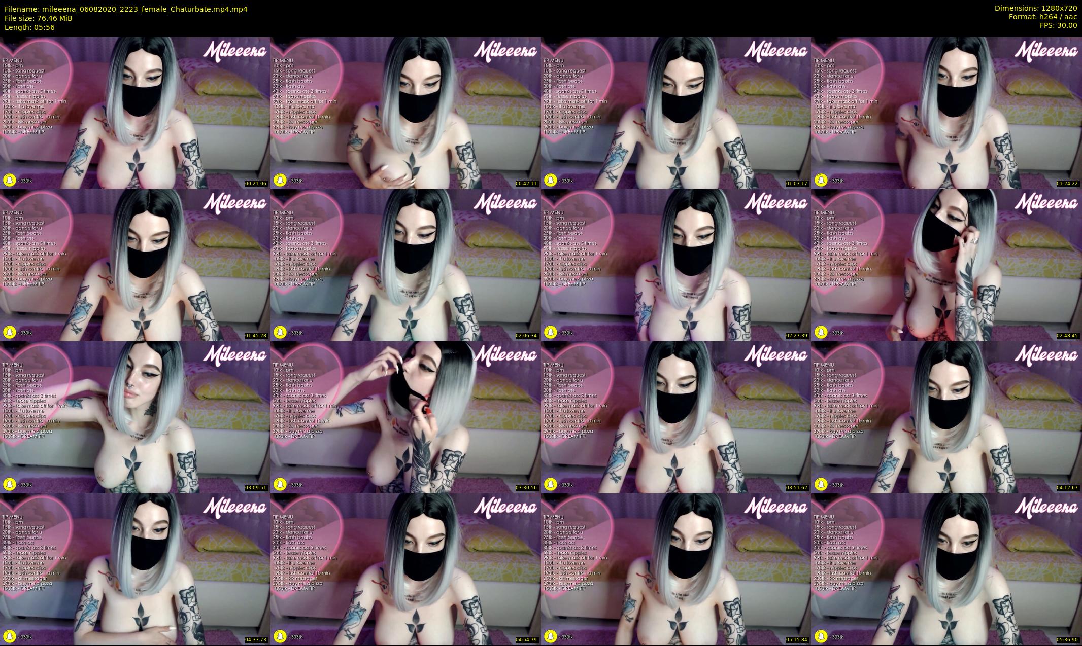 mileeena — 6 minute Chaturbate female cam show recording, 720p, Aug 6, 2020
