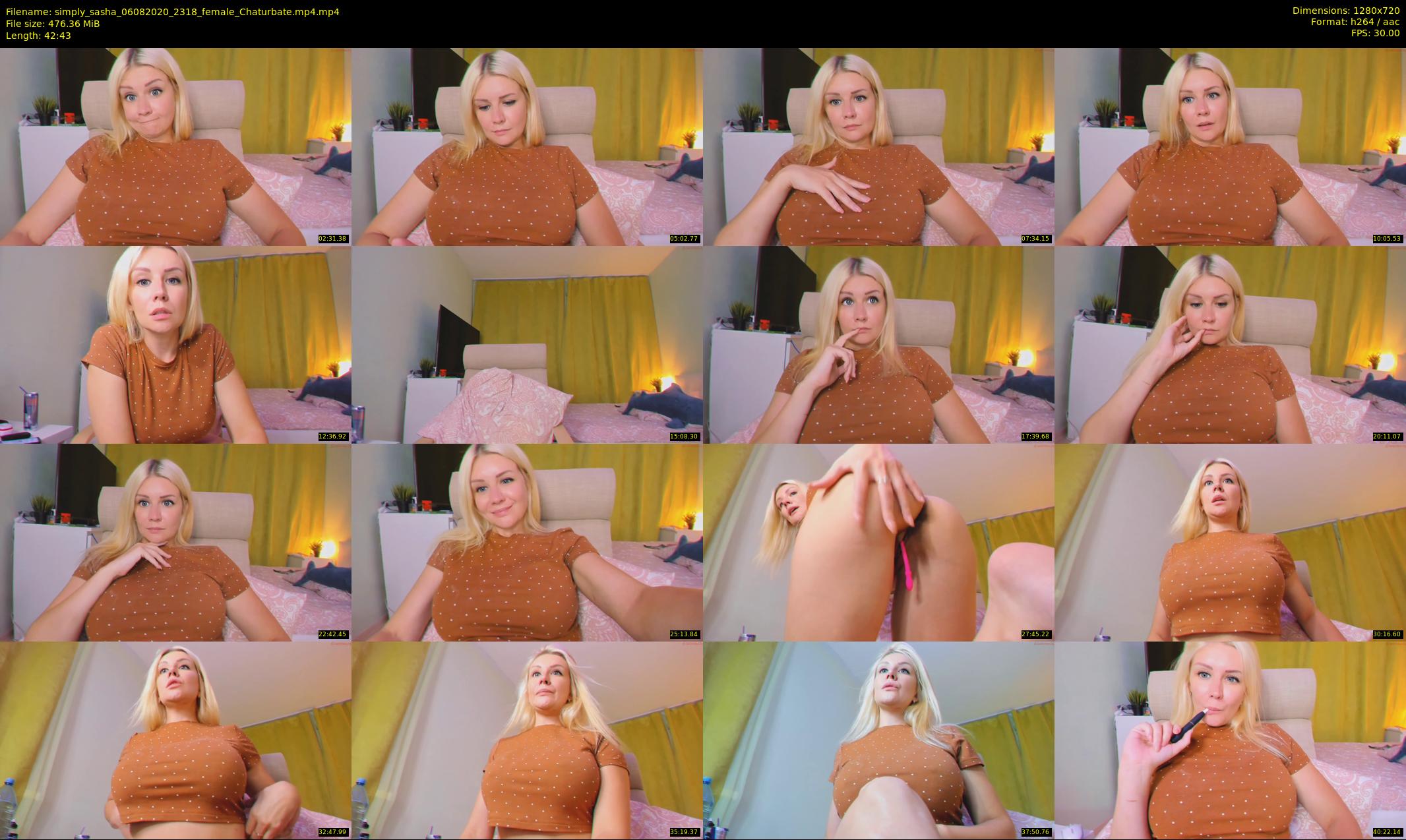 simply_sasha — 43 minute Chaturbate female cam show recording, 720p, Aug 6, 2020