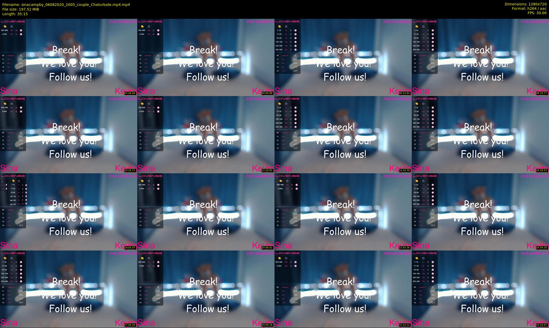 sinacampby — 36 minute Chaturbate couple cam show recording, 720p, Aug 6, 2020