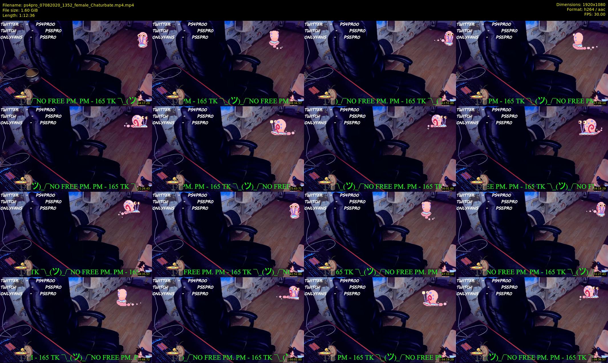ps4pro — 73 minute Chaturbate female cam show recording, 1080p, Aug 7, 2020