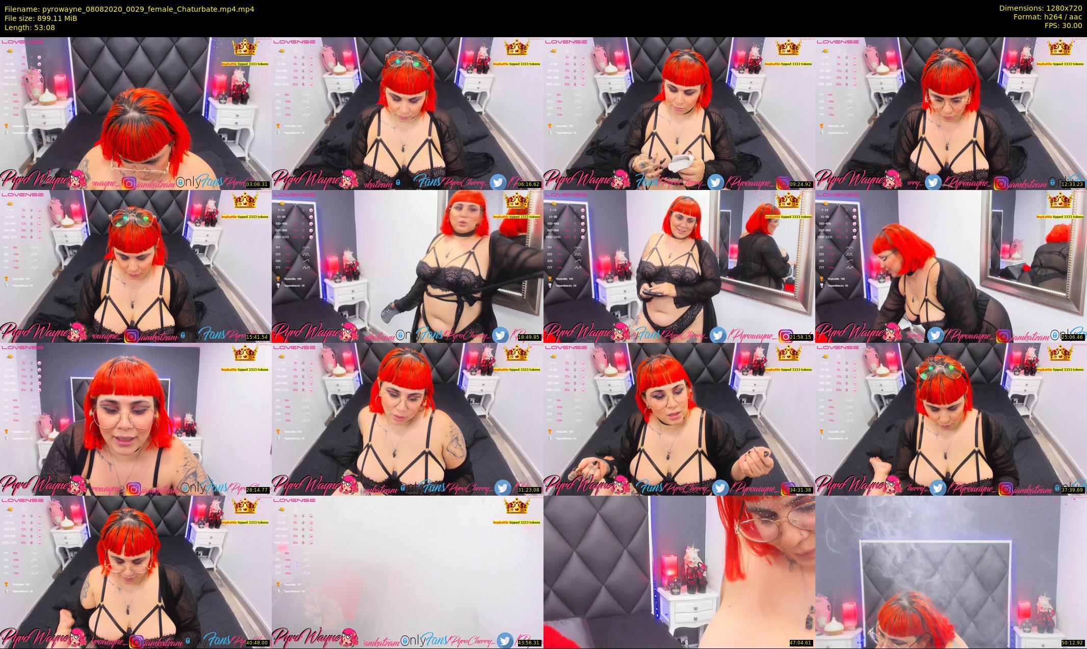 pyrowayne — 54 minute Chaturbate female cam show recording, 720p, Aug 8, 2020