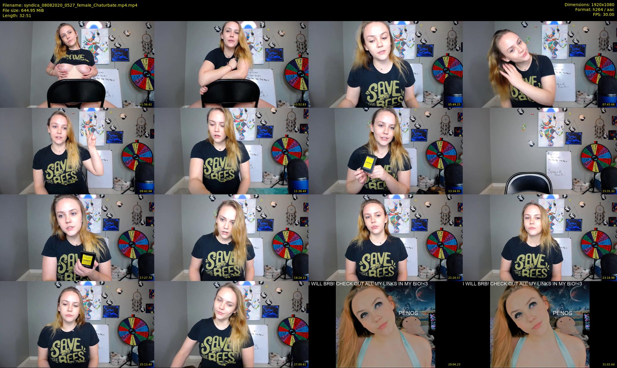 syndica — 33 minute Chaturbate female cam show recording, 1080p, Aug 8, 2020