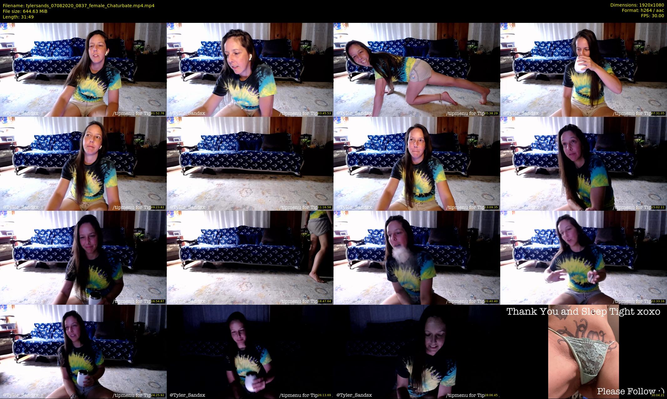 tylersands — 32 minute Chaturbate female cam show recording, 1080p, Aug 7, 2020