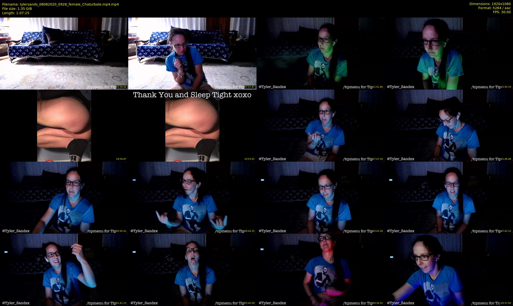 tylersands — 68 minute Chaturbate female cam show recording, 1080p, Aug 8, 2020
