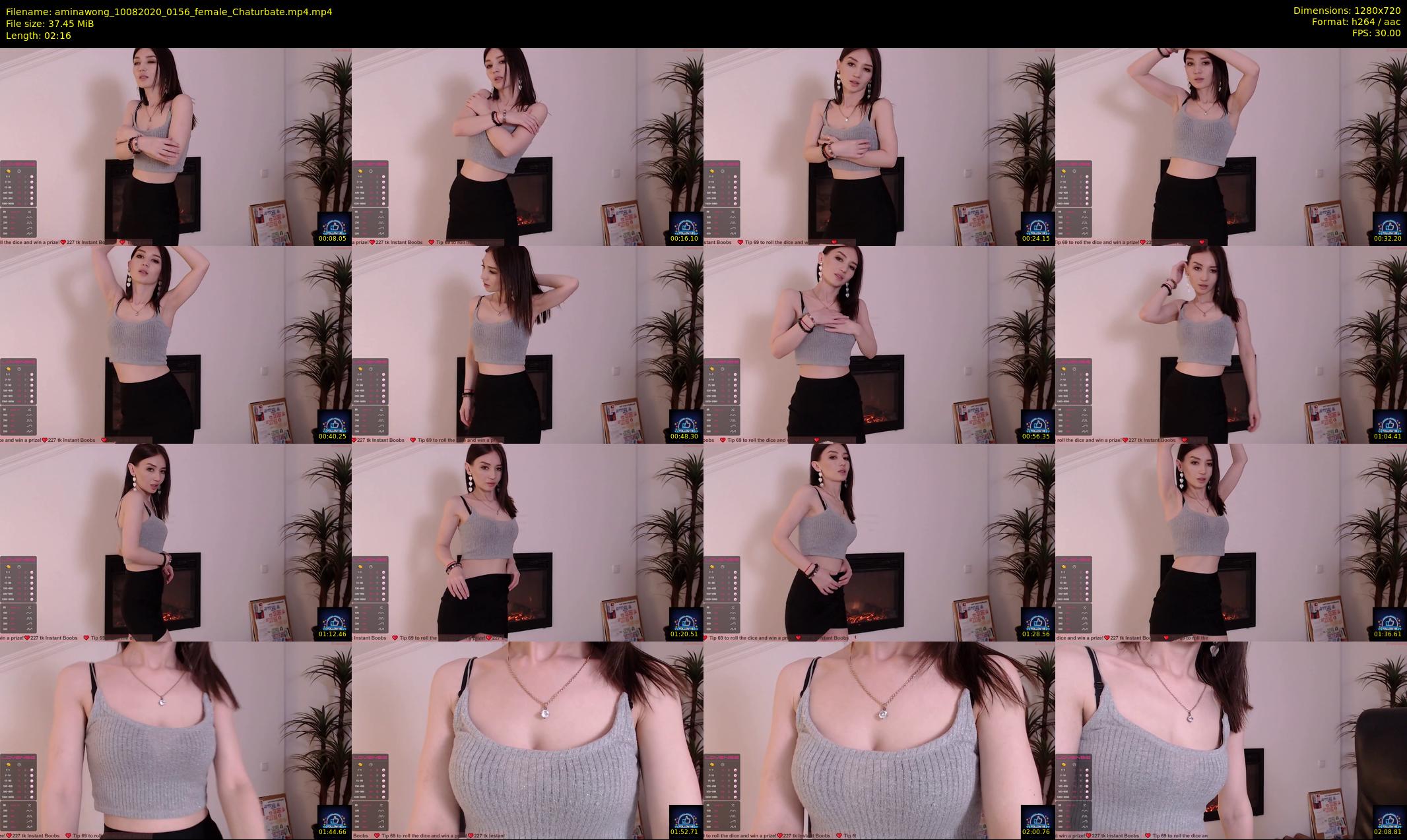 aminawong — 3 minute Chaturbate female cam show recording, 720p, Aug 10, 2020