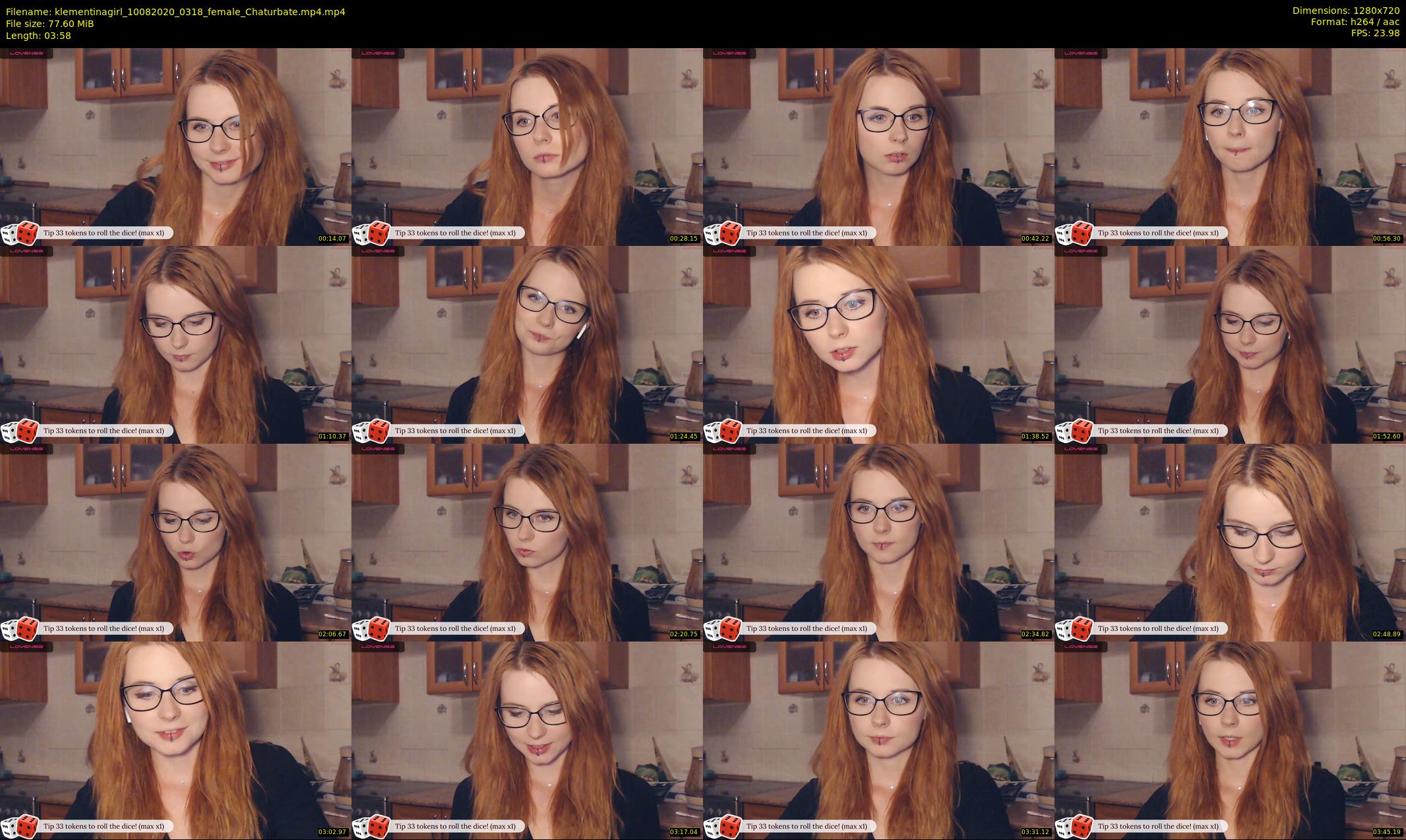 klementinagirl — 4 minute Chaturbate female cam show recording, 720p, Aug 10, 2020