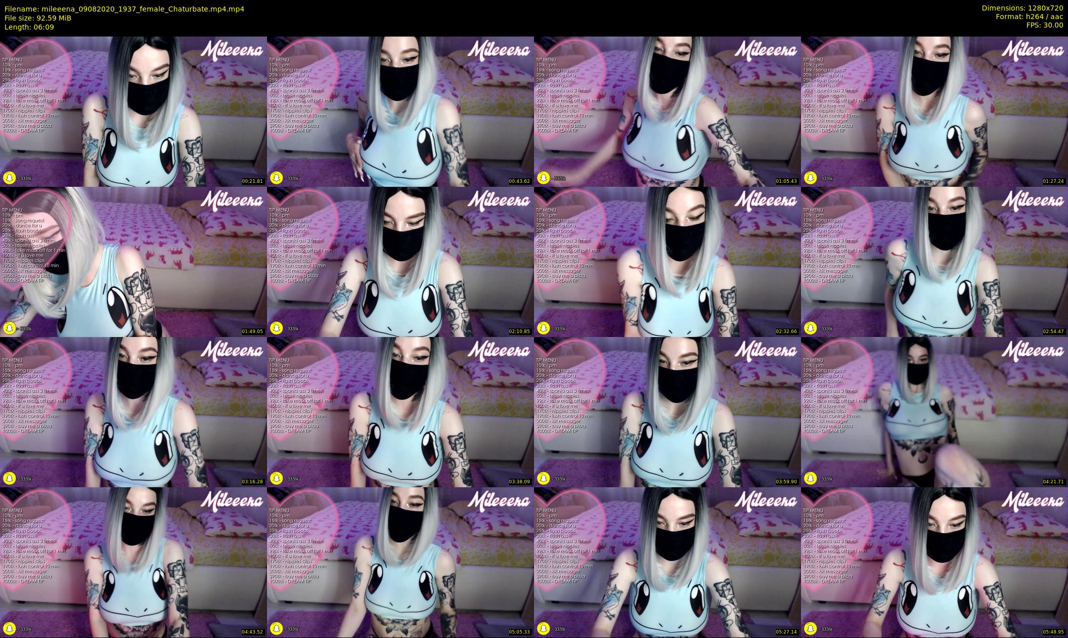 mileeena — 7 minute Chaturbate female cam show recording, 720p, Aug 9, 2020