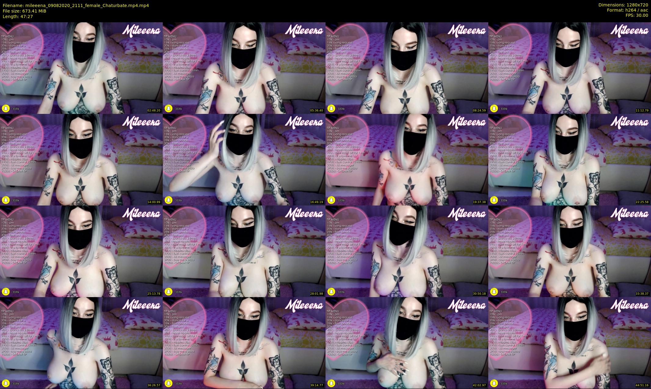 mileeena — 48 minute Chaturbate female cam show recording, 720p, Aug 9, 2020
