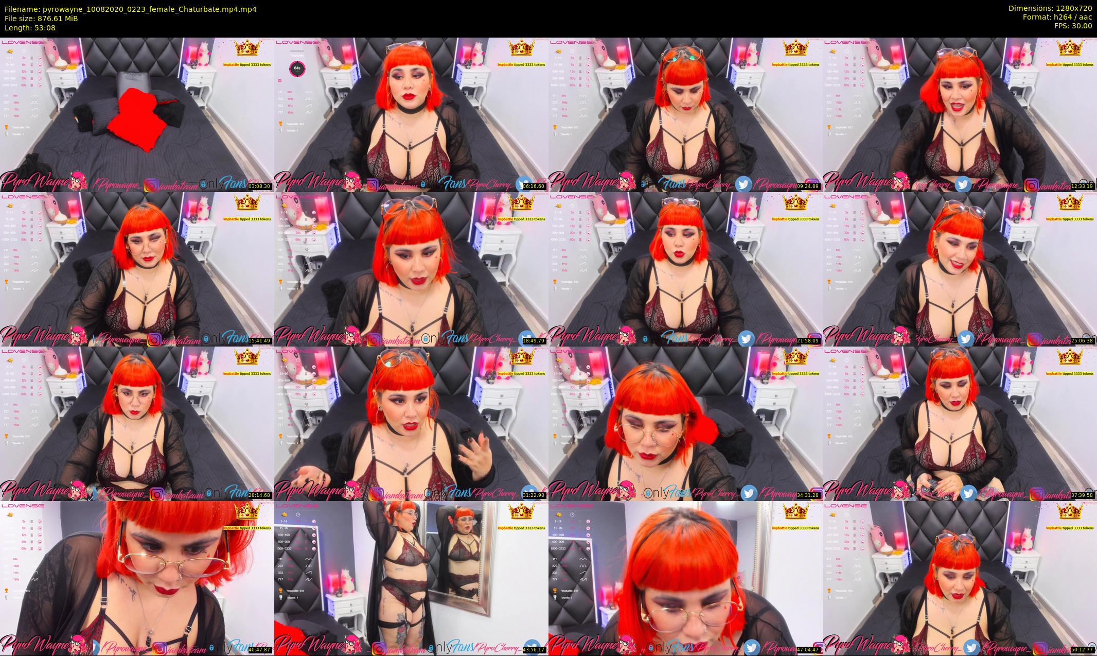 pyrowayne — 54 minute Chaturbate female cam show recording, 720p, Aug 10, 2020