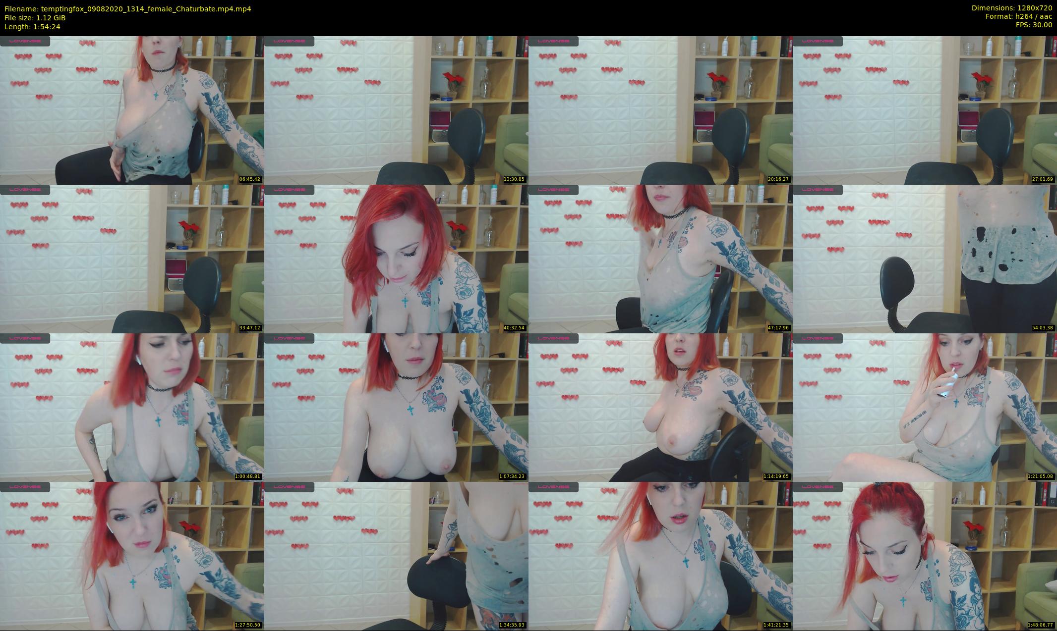 temptingfox — 115 minute Chaturbate female cam show recording, 720p, Aug 9, 2020