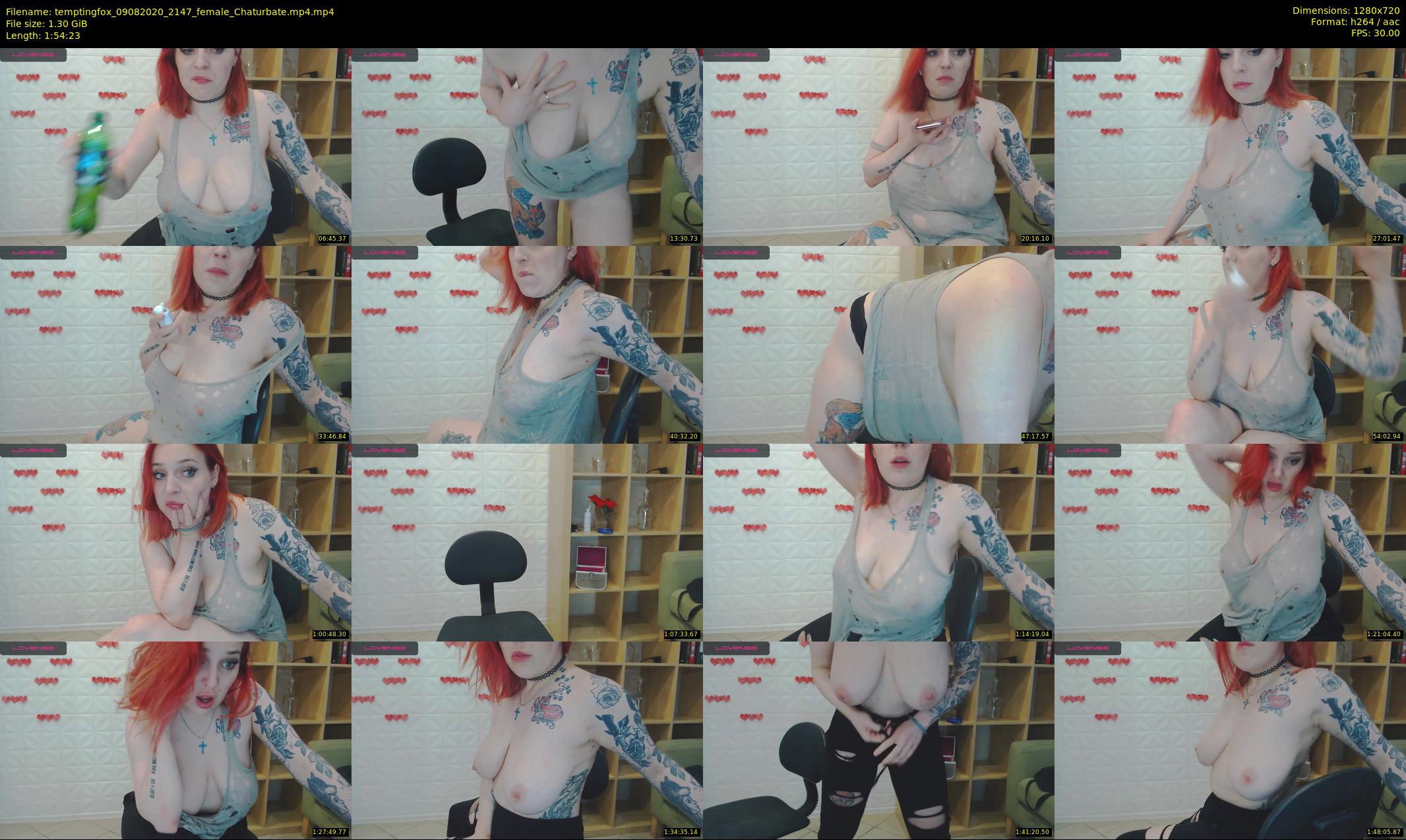 temptingfox — 115 minute Chaturbate female cam show recording, 720p, Aug 9, 2020