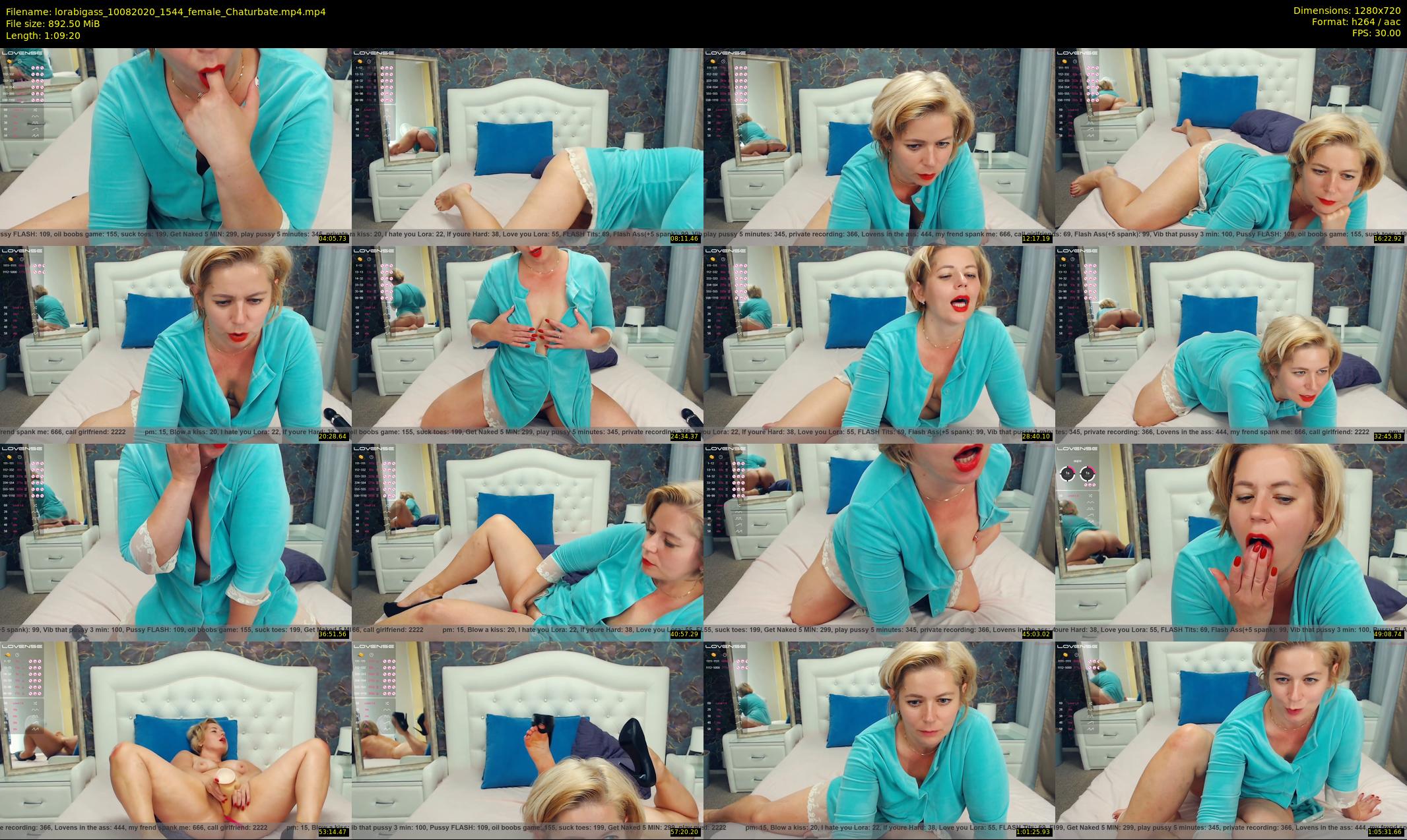 lorabigass — 70 minute Chaturbate female cam show recording, 720p, Aug 10, 2020