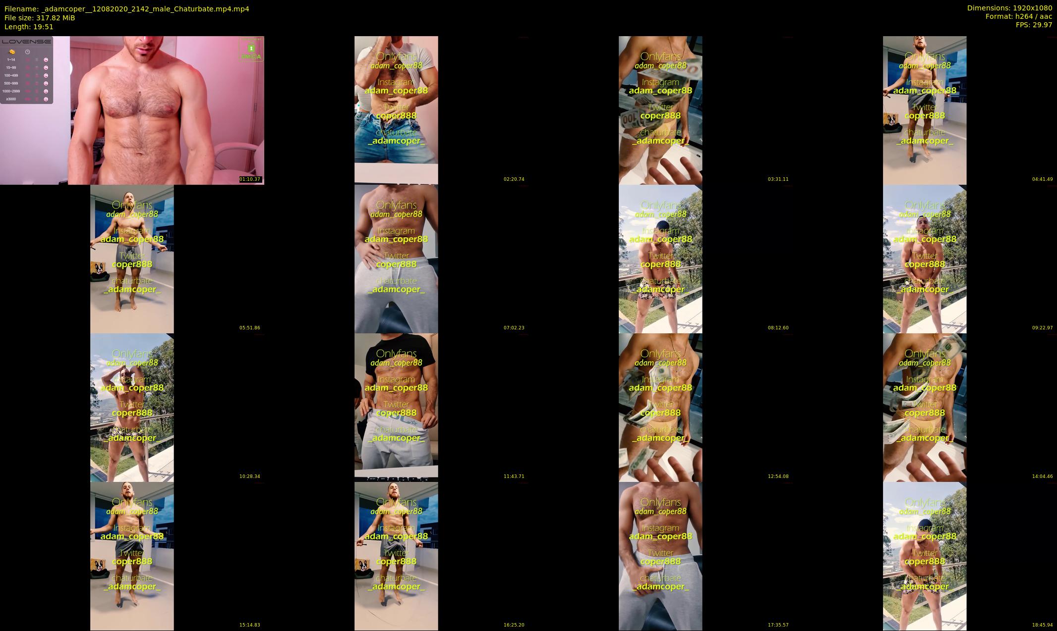 _adamcoper_ — 20 minute Chaturbate male cam show recording, 1080p, Aug 12, 2020