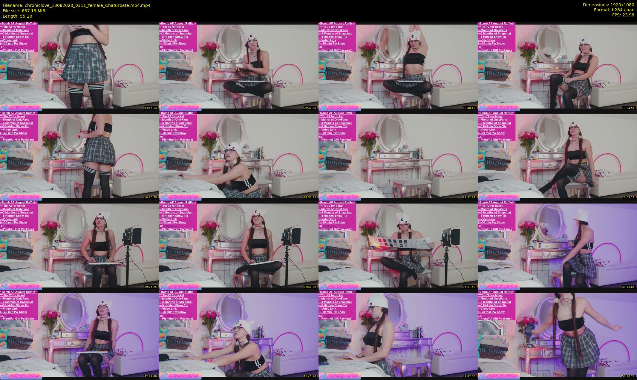 chroniclove — 56 minute Chaturbate female cam show recording, 1080p, Aug 13, 2020
