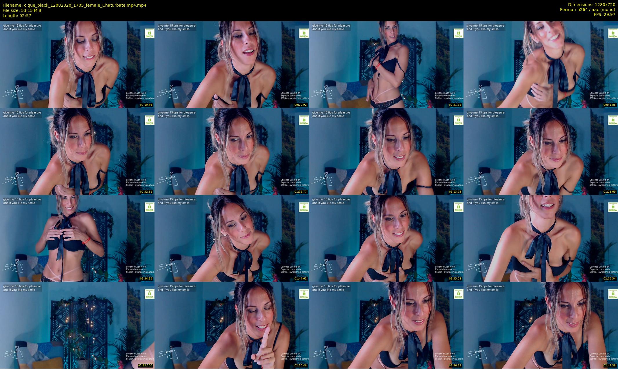 cique_black — 3 minute Chaturbate female cam show recording, 720p, Aug 12, 2020