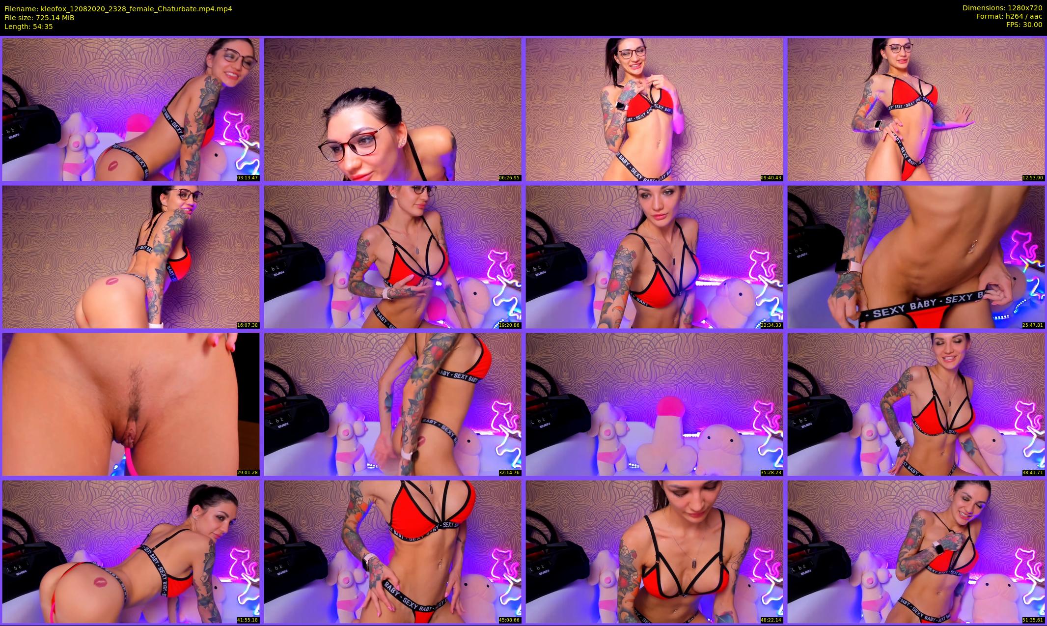 kleofox — 55 minute Chaturbate female cam show recording, 720p, Aug 12, 2020