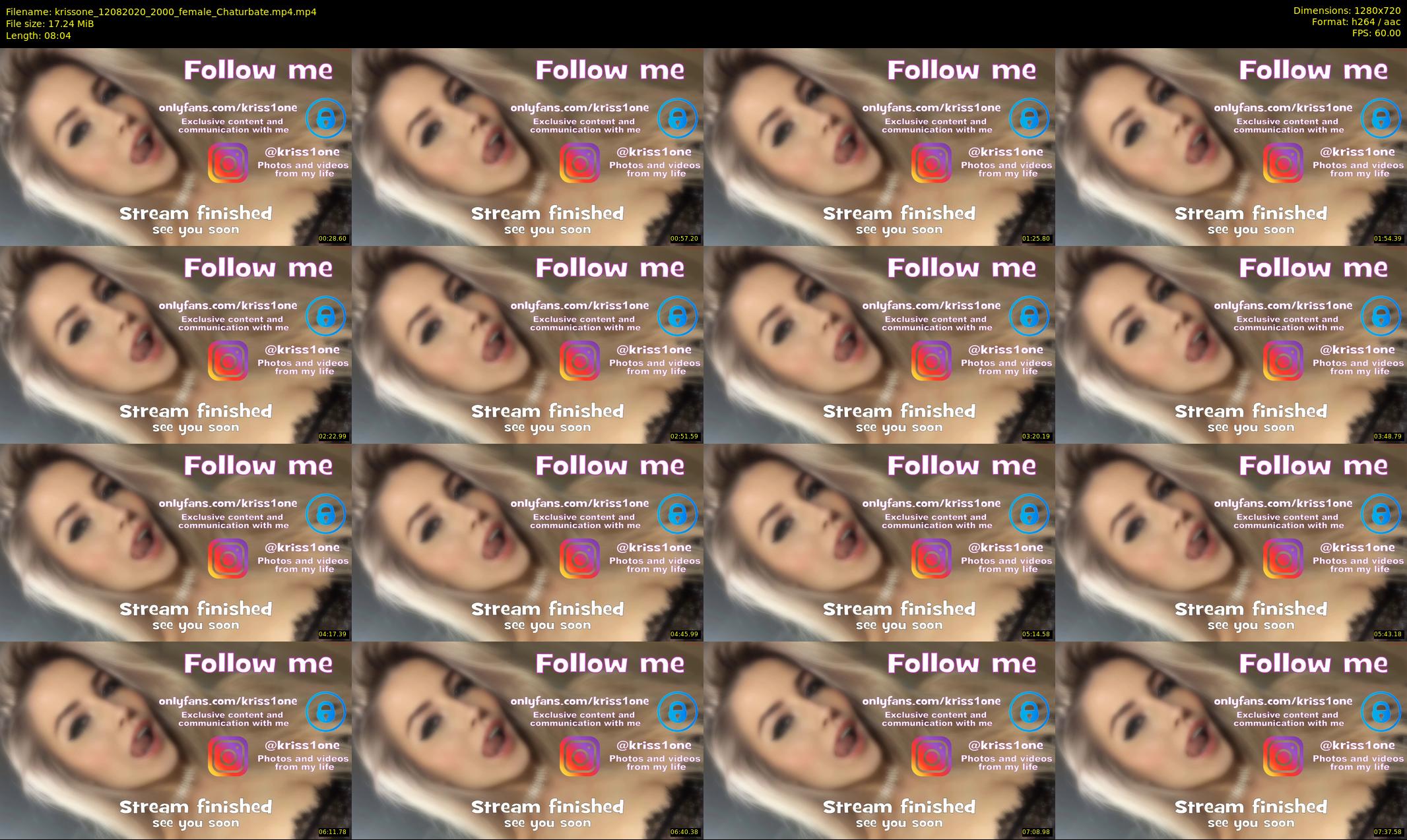 krissone — 9 minute Chaturbate female cam show recording, 720p, Aug 12, 2020