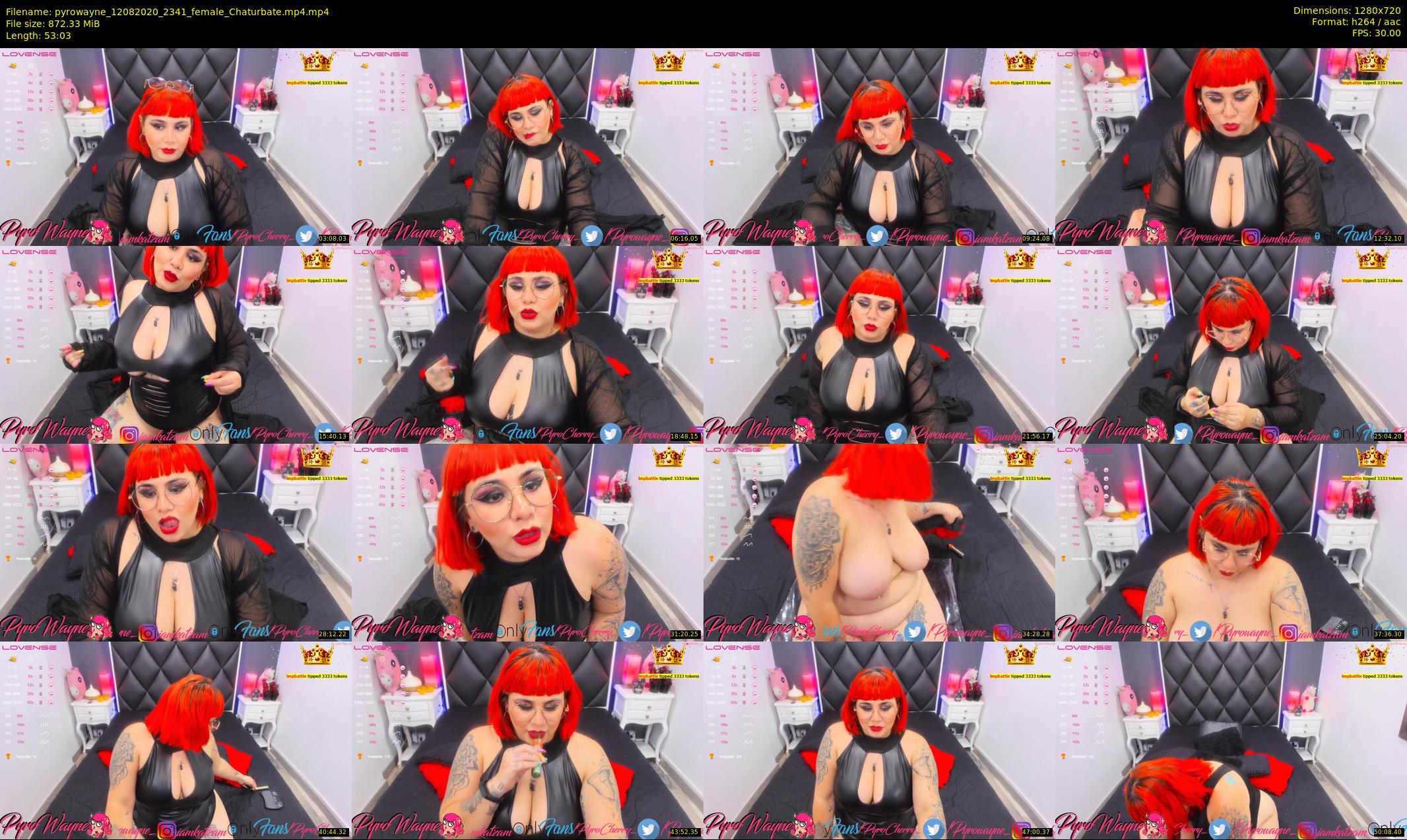 pyrowayne — 54 minute Chaturbate female cam show recording, 720p, Aug 12, 2020