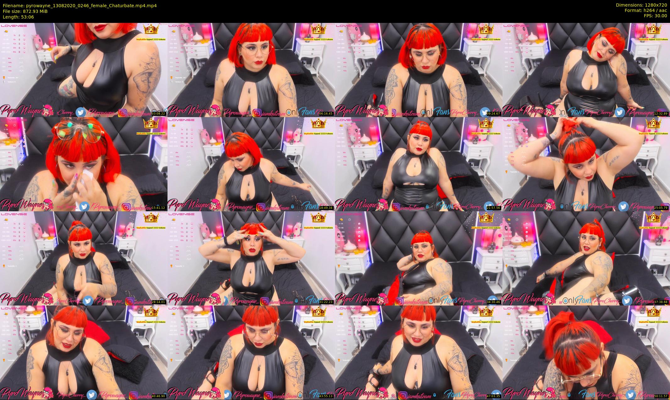 pyrowayne — 54 minute Chaturbate female cam show recording, 720p, Aug 13, 2020
