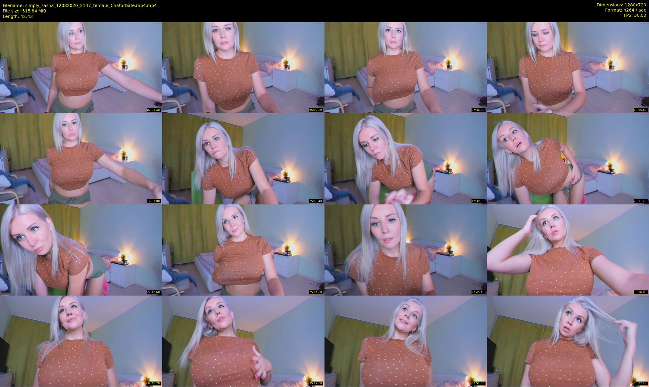 simply_sasha — 43 minute Chaturbate female cam show recording, 720p, Aug 12, 2020