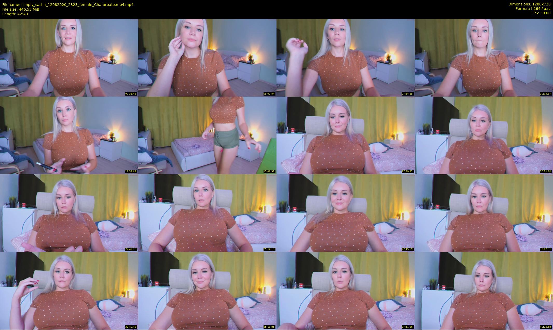simply_sasha — 43 minute Chaturbate female cam show recording, 720p, Aug 12, 2020